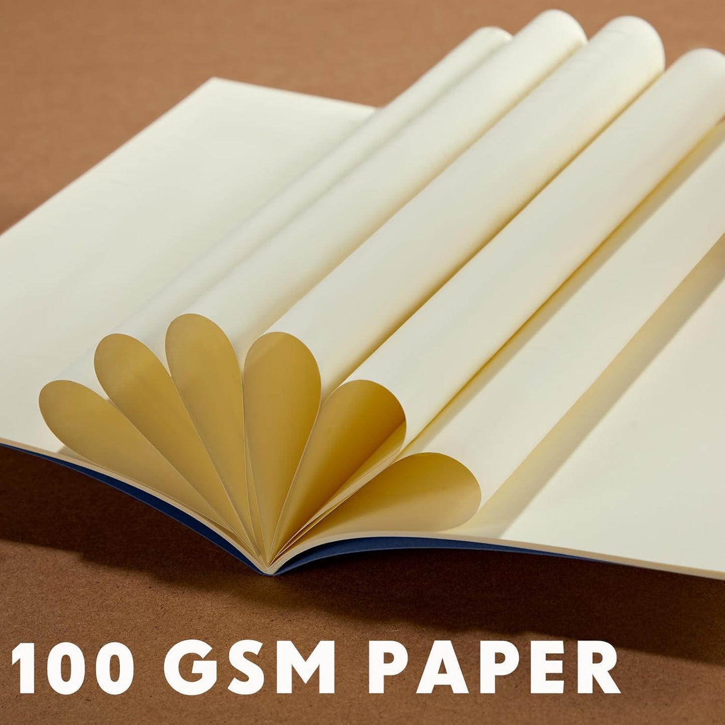 100 Pcs Kraft Notebook Journals 5.5 Inch x 8.3 Inch A5 Softcover Notebooks Bulk for Writing Sketch Office Notepad with 60 Pages 30 Sheets (Navy,Unlined)