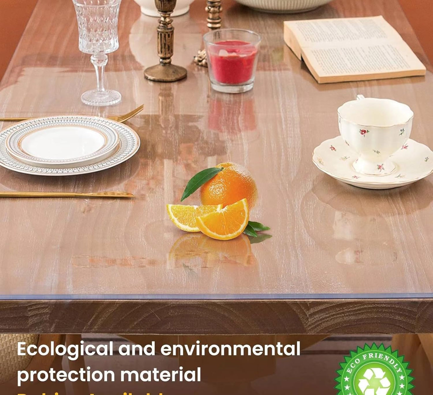 Clear Table Cover Protector 34 x 72 Inch, 2mm Thick Table Protector for Dining Room Table, Clear Plastic Table Cover, Pad Mat for Kitchen, Writing Desk Pad for Desktop