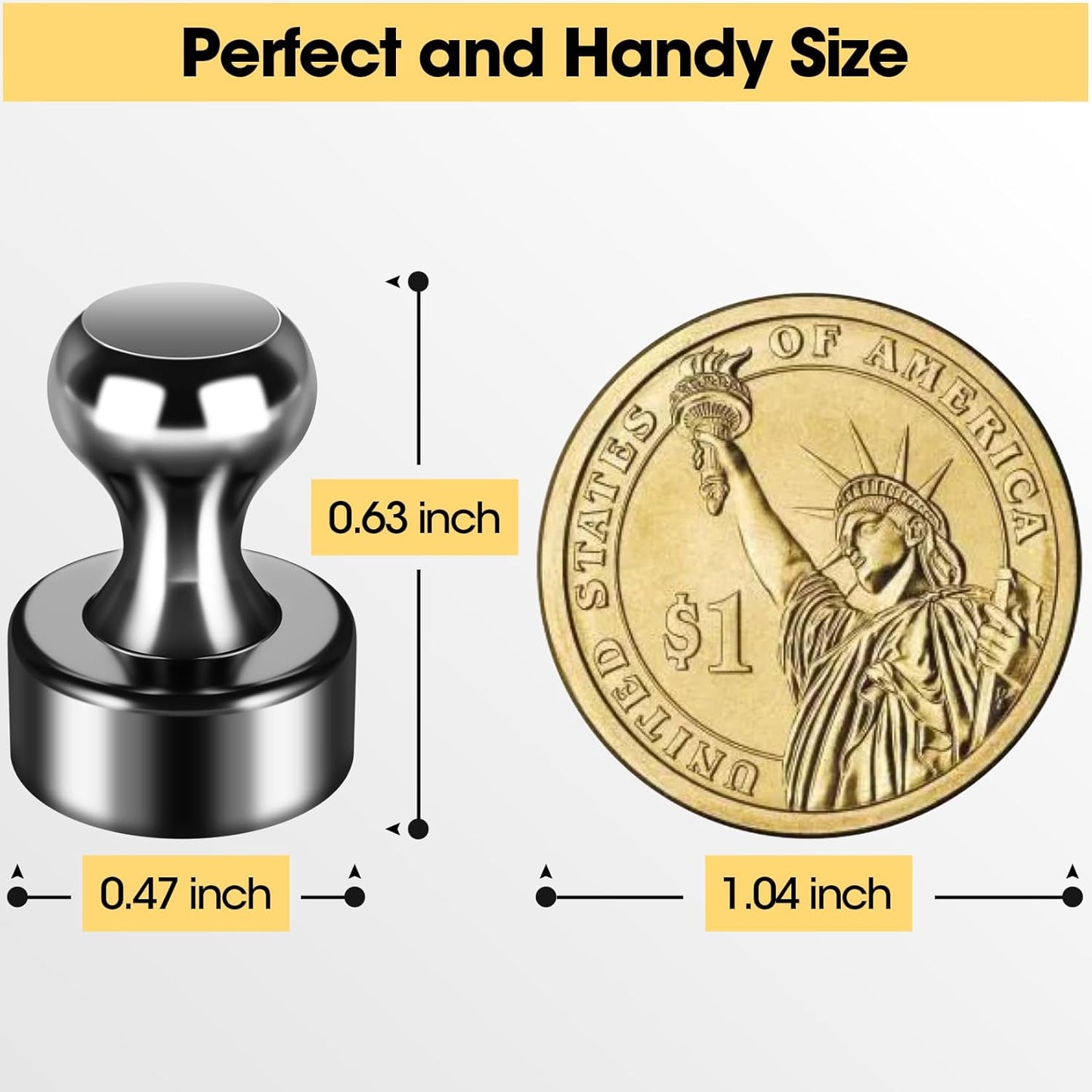 12Pack Strong Refrigerator Magnets - Small Neodymium Fridge Magnets for Whiteboard Office School Kitchen