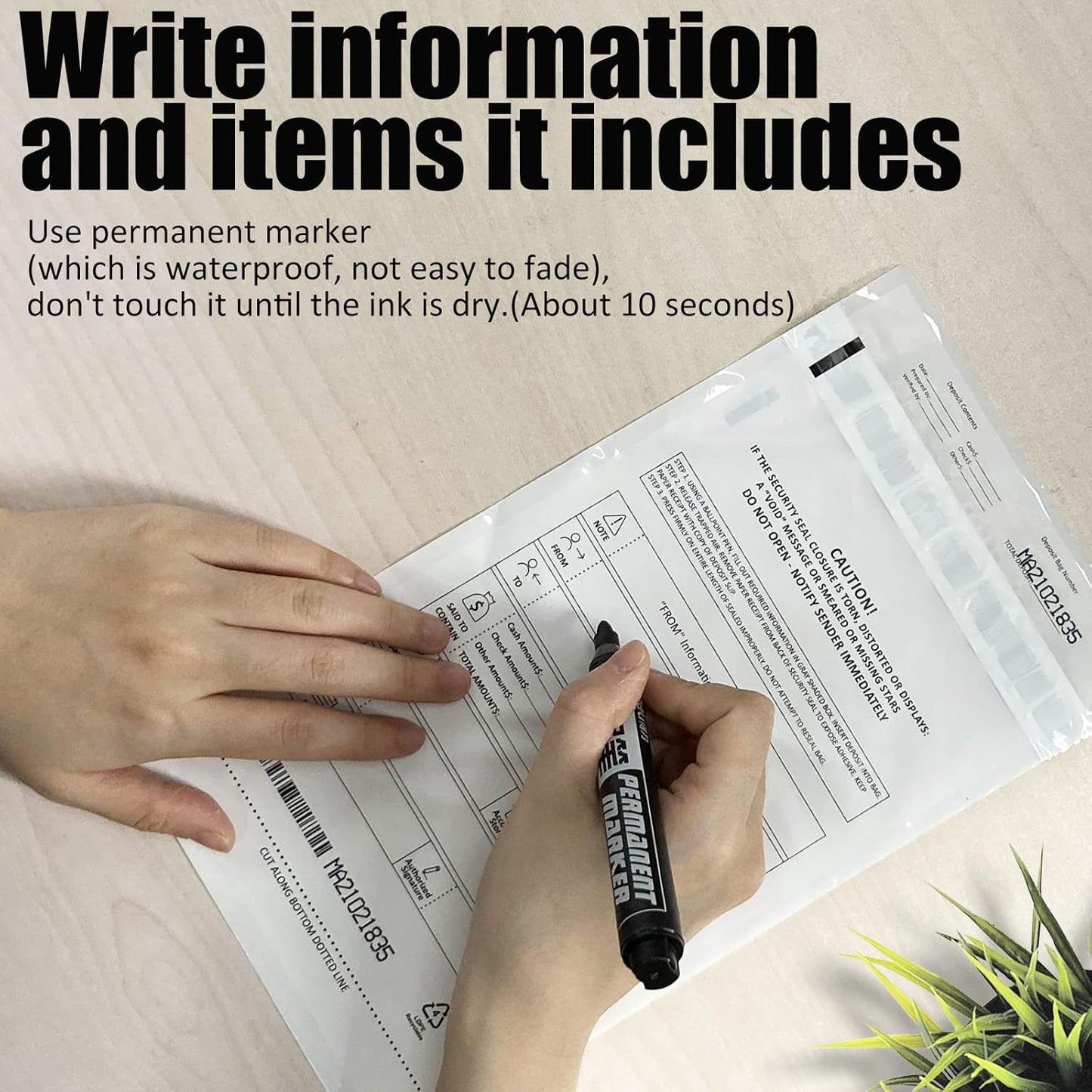 Deposit Bags Security Pocket Bank 6 Inch x 9 Inch (White, 500 Pack)