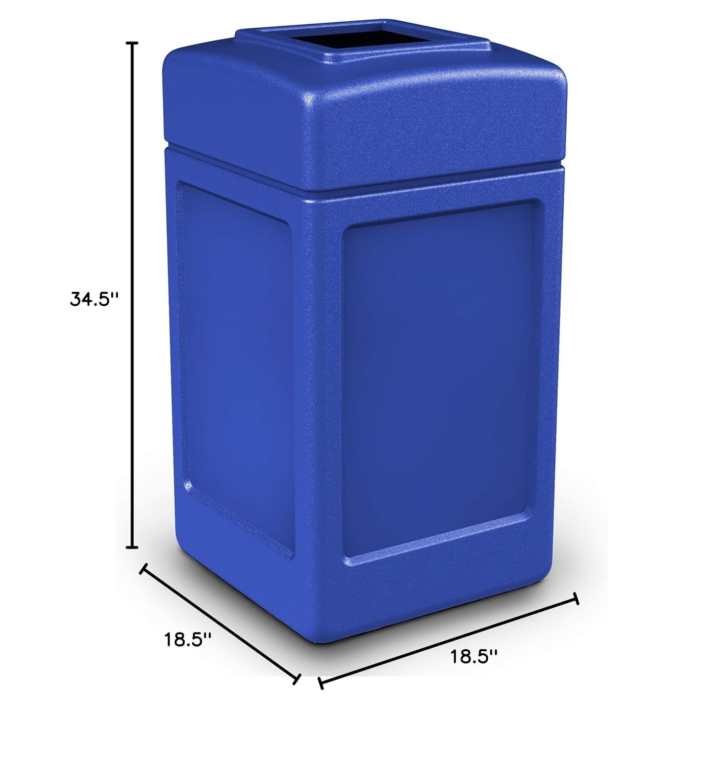 Commercial Zone Products 732104 Square Waste Container,Blue,42 Gallon