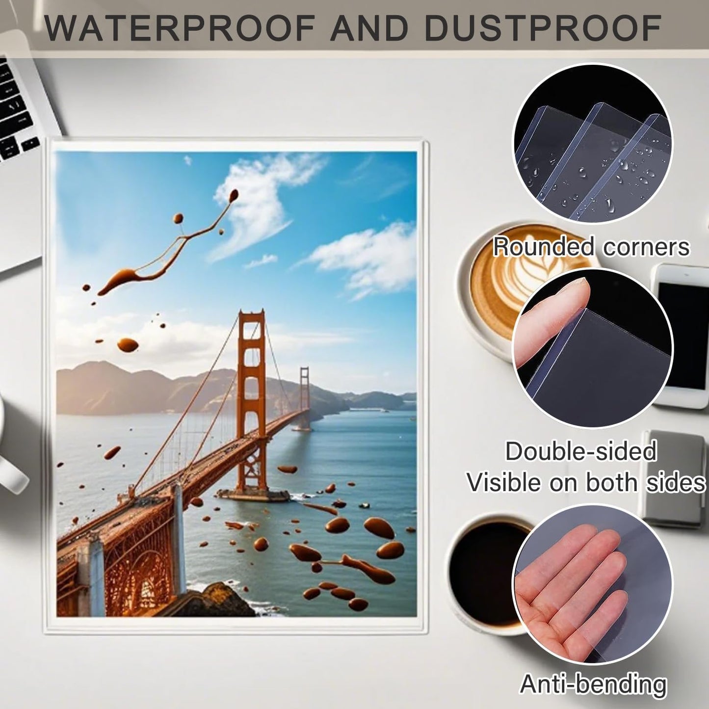 25PCS 6" x 9" Clear Rigid Card Sleeves – Waterproof Hard Plastic Protectors for Postcards, Prints, Photos, Trading & Sports Cards – Top Load Jumbo Sheet Holders