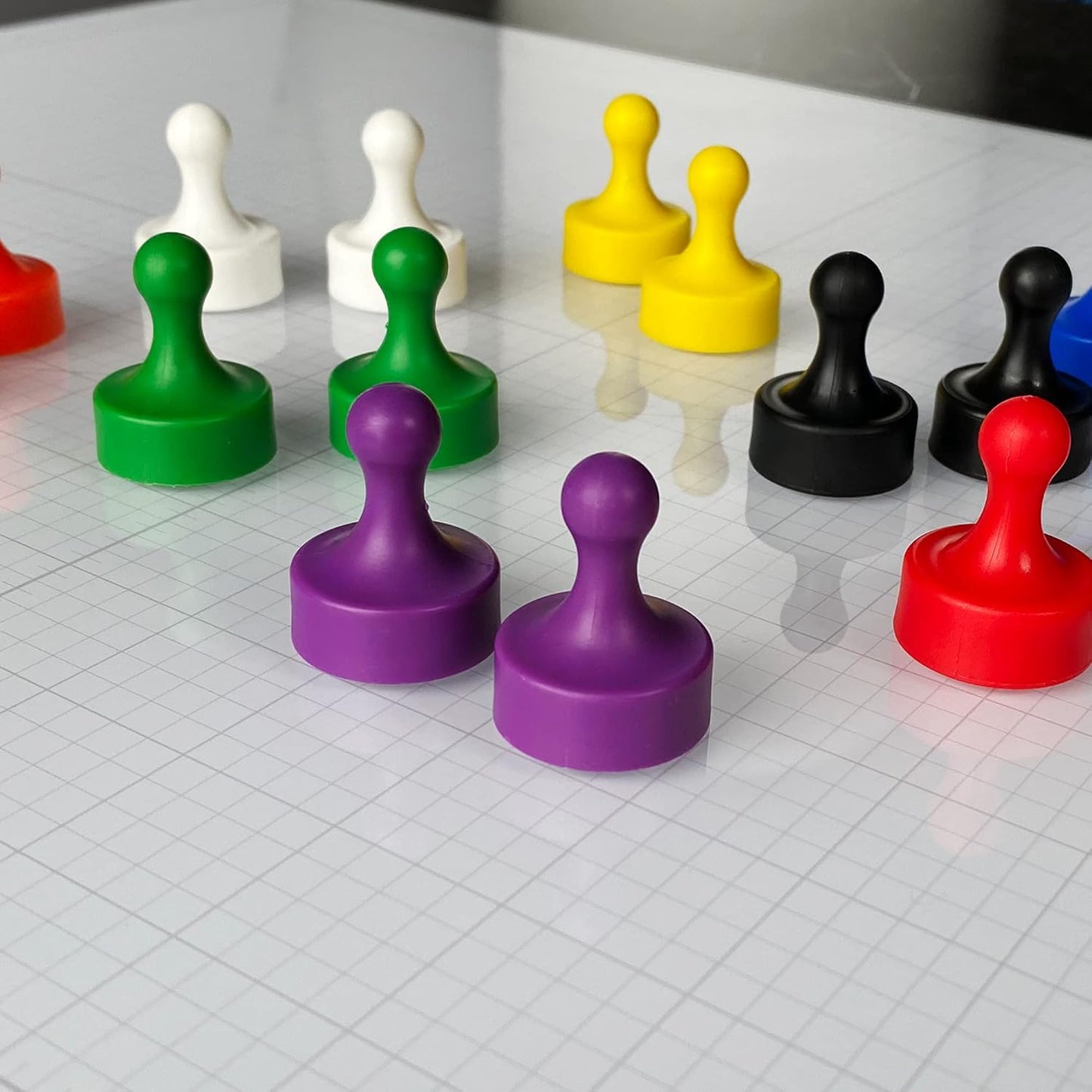 GLASSBOARD STUDIO Powerful Neodymium Magnets, Pawn-Shaped - Strong Fridge/Refrigerator and Whiteboard Magnet, Ideal for Office, Kitchen, Crafts - Rare Earth, Heavy Duty (2, Orange)