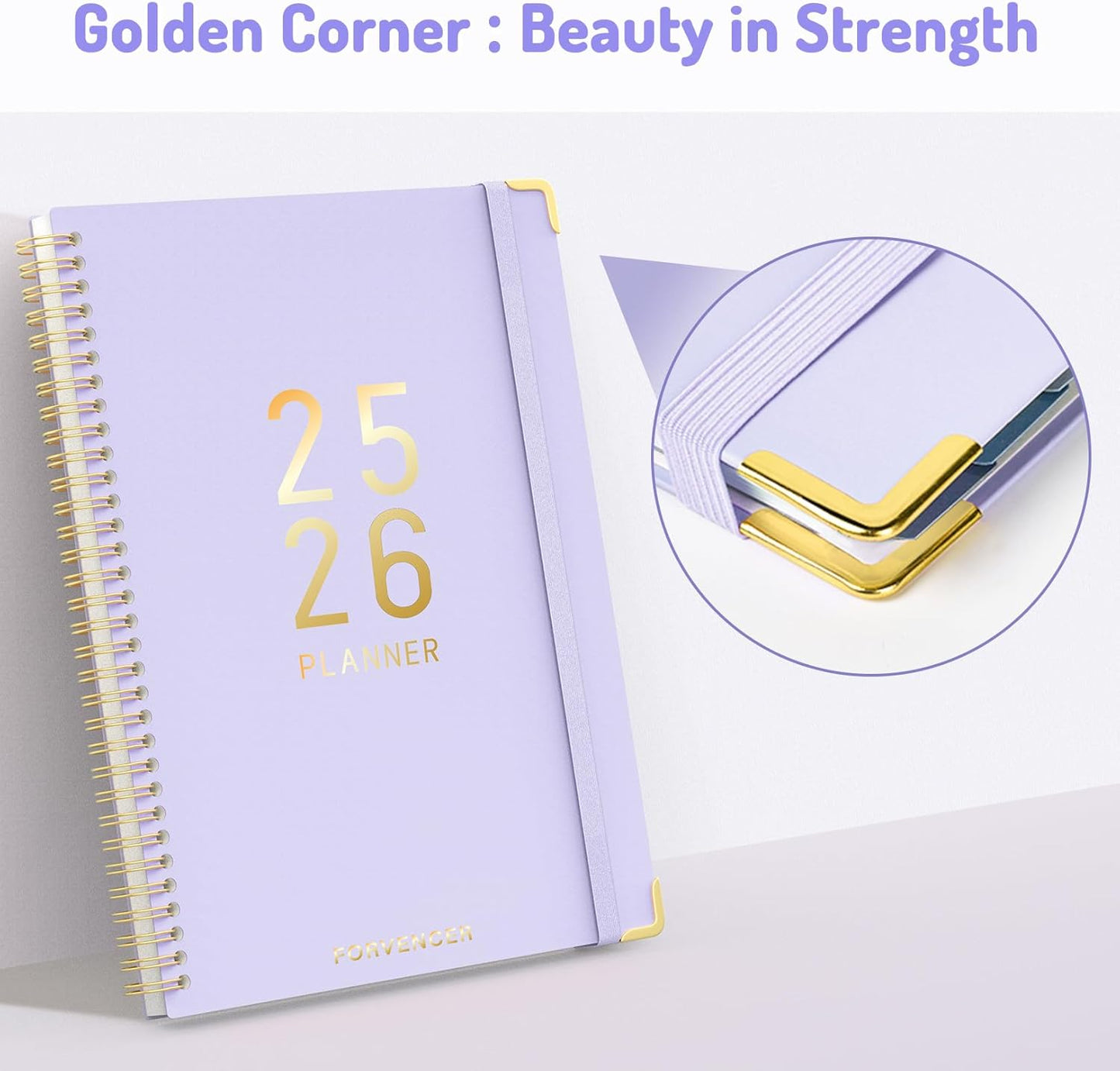 Jul 2025 - Dec 2026 Planner, Forvencer Academic Planner 2025-2026, 18 Month Daily Planner, 8.5" x 11", Weekly & Monthly Agenda Book, Hardcover Calendar Book, School Supplies for Student Teacher, Marble