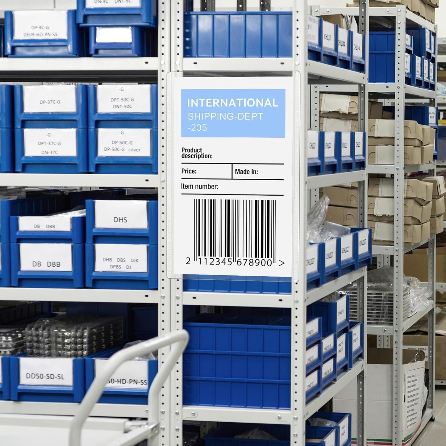 Legal Size Clear Plastic Sleeves 8.5x14 Document Paper Sheet Protectors for Warehouse,Transparment Information Label Holders Fits 4 Pages 4.25X7,Adhesive Magnetic Tape Including