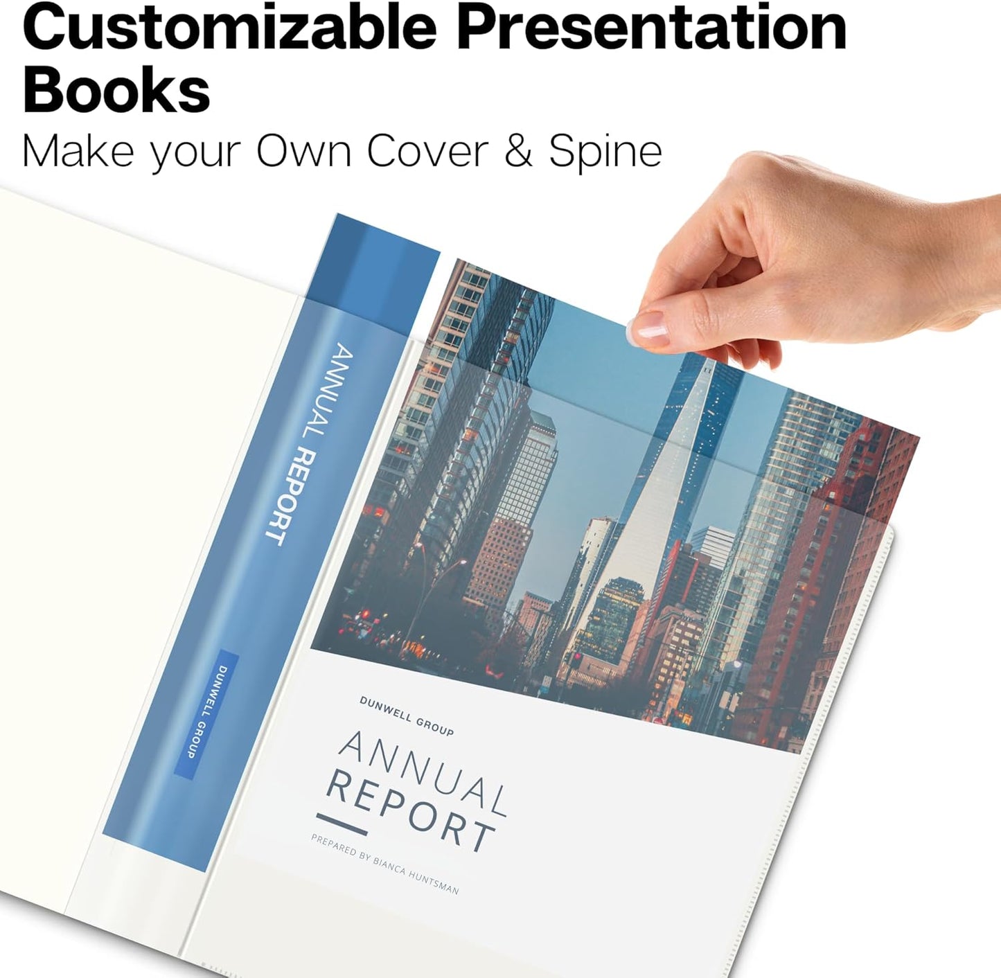 Dunwell Presentation Binder 24-Pocket, Displays 48 Pages, 8.5x11 Portfolio Binder with Plastic Sleeves, Storage and Organizer for Documents, Certificates, Projects, Photos (3 Pack, Ivory)