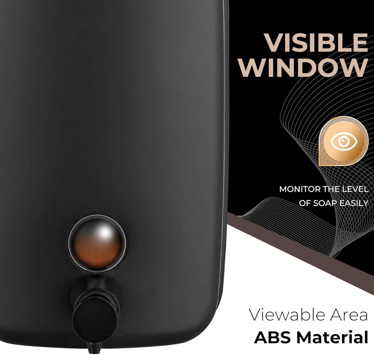 Commercial Soap Dispenser Wall Mount Stainless Steel Soap Dispensers Liquid Manual Anti-Leak Pump Hand Soap Dispenser for Bathroom Kitchen Black (35 fl.oz./1000ml)