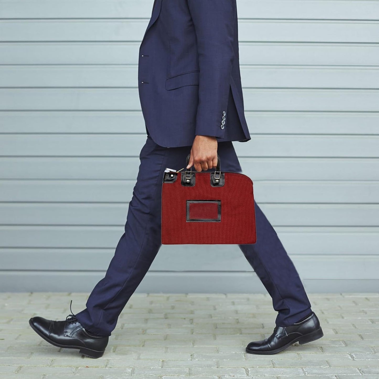 Fire Resistant Security Money Bag with Lock, Water Repellent, Safe Storage, Protects Important Valuables, 15 x 11 Inch (Burgundy)