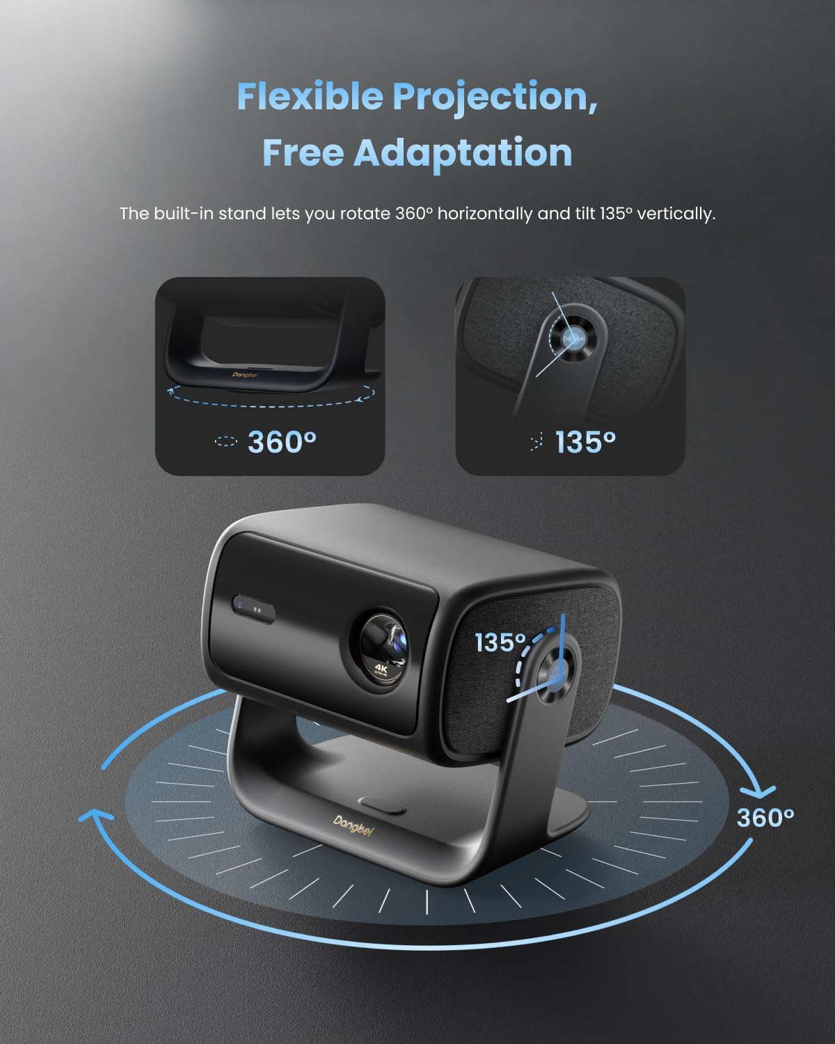 Dangbei MP1 MAX Triple Laser 4K Projector - 3100 ISO Lumens, 110% BT.2020, Google TV with Netflix Officially, 300'' Display, 2x12W Dolby Audio DTS:X, HDR10+, Blu-ray 3D