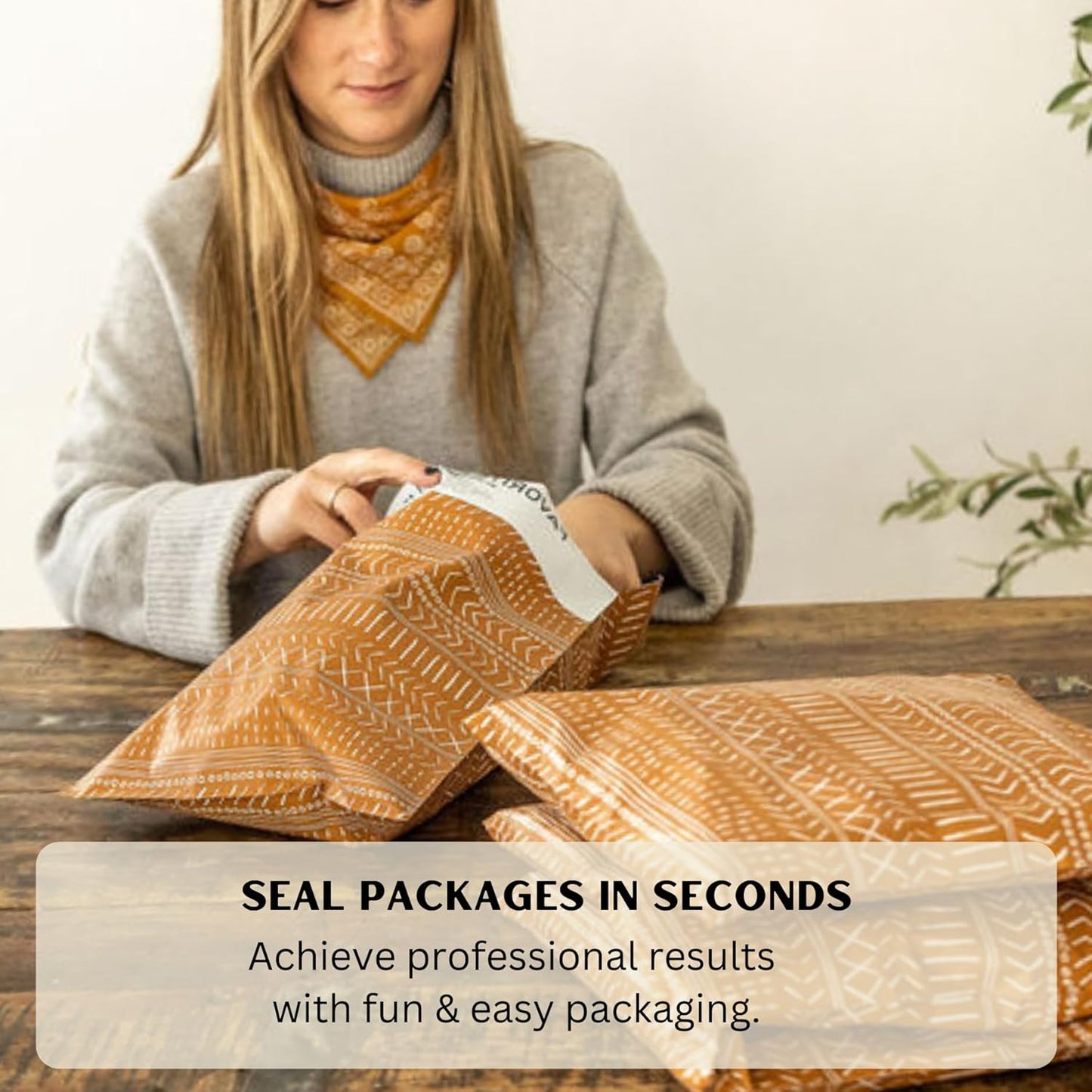 Poly Mailers 10x13 Inch 500 Pack Medium Shipping Bags Strong Thick Mailing Envelopes | Self Sealing Adhesive | Waterproof & Tear Resistant | Small Business Packaging for Clothing - Boho Brown