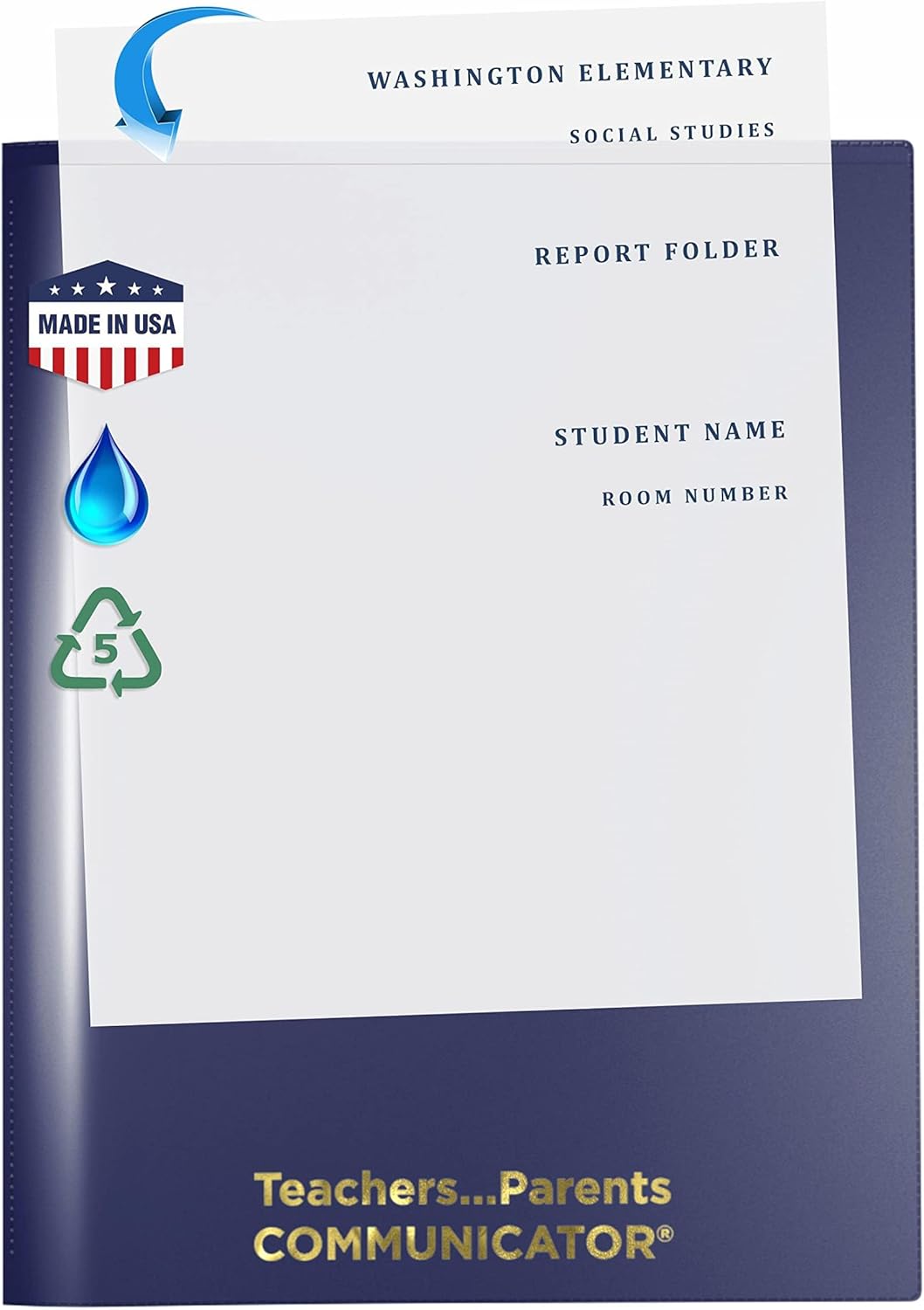 Nicky's Folders® English Communicator, Parent-Teacher Folder, Patented Tear-Resistant Flexible Plastic 2 Inside Pockets, 2 Exterior Sleeves, Letter Size Paper, Single Color(24 Pack) (Metallic Maroon)