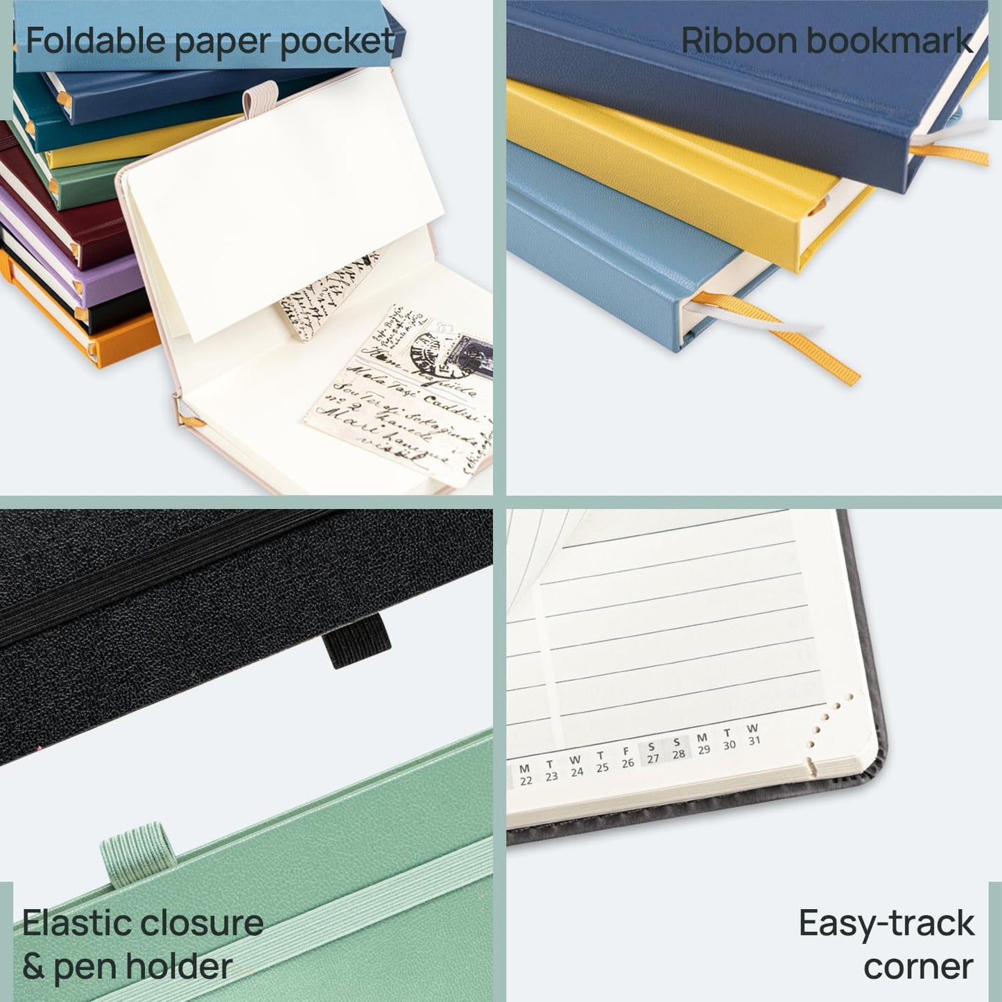 POPRUN Pocket Planner 2025-2026, (Purse Size 4''x 6.25'' Hard Cover) Academic Year Calendar Daily Weekly and Monthly (July 25-June 26) with Hourly Time Slots, 100 GSM Paper - Orange