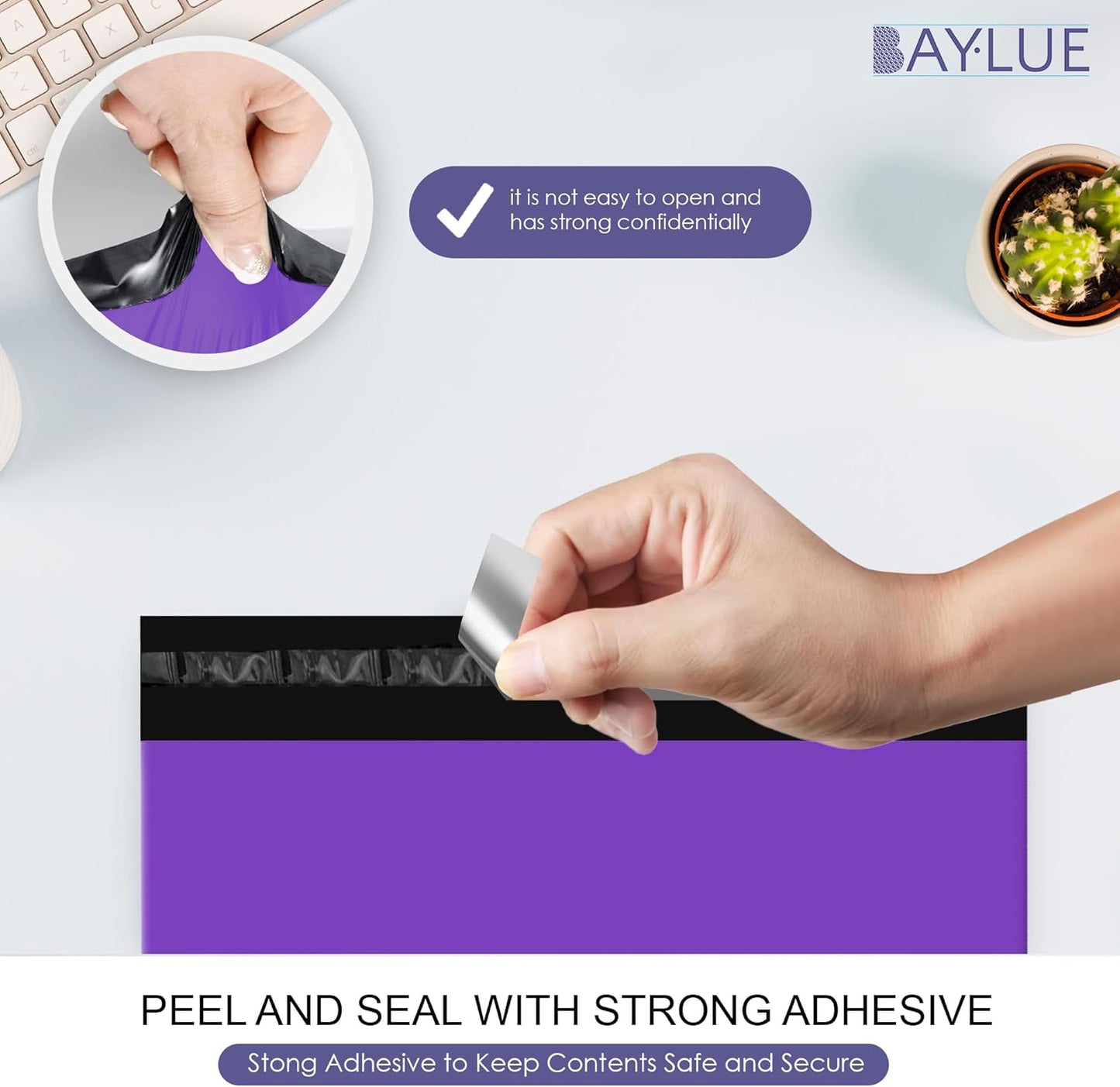 Purple Large Poly Mailers 14.5x19 Inch | Strong Adhesive Self-Seal Mailer Bag | Tear, Tamper, Water Resistant Shipping Envelopes | Thick Strong polymailer Bags | Clothing Shipping Bags | 500 Pcs Bulk