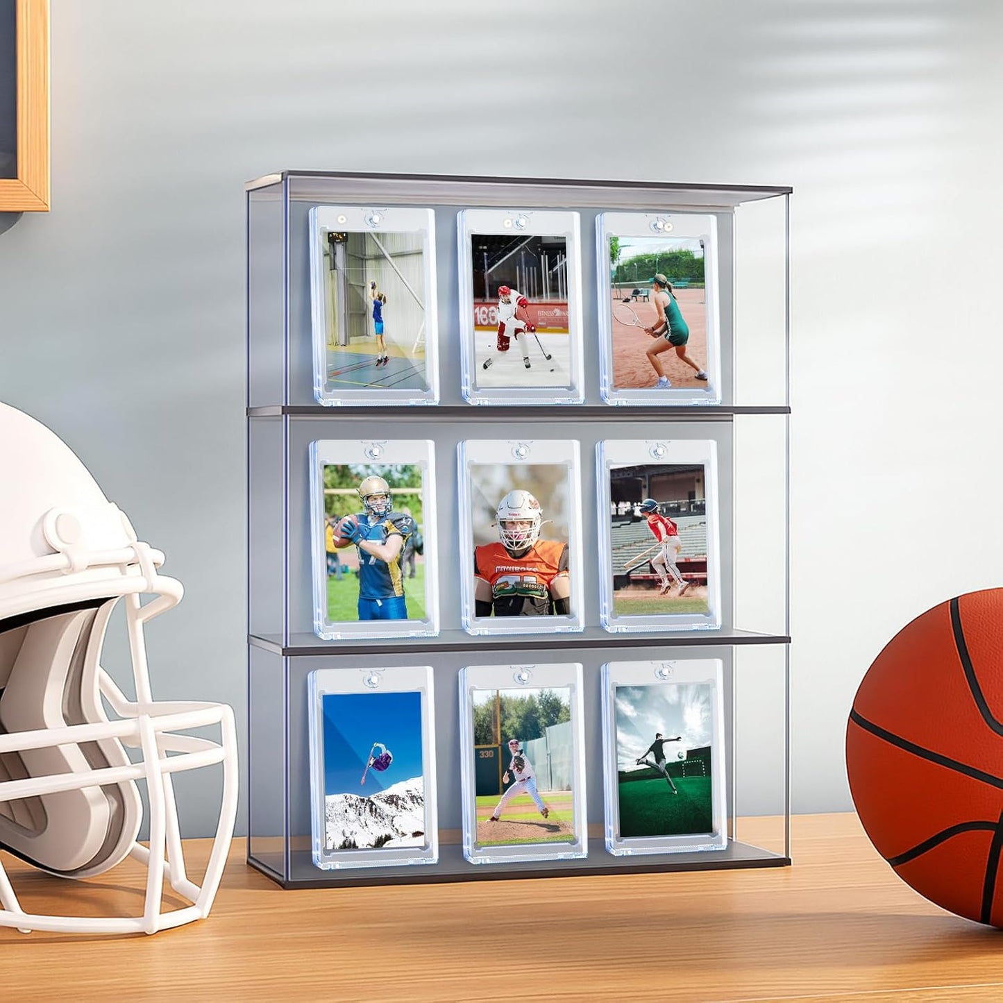 200ct Magnetic Card Holder for Trading Cards, 35 PT One Touch Card Sleeves, Hard Plastic Card Protectors Top Loaders Display Case for Baseball, Football, Sports, Game, TCG, MTG, YUGIOH