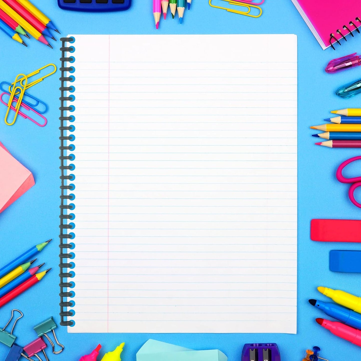 PATIKIL 8.5mm(0.3") Spiral Binder Ring,10 Pcs 30 Rings 25 Sheet Capacity Comb Binding Spines for Binding Paper Sheets Notebook Calendar Picture Album, Dark Blue