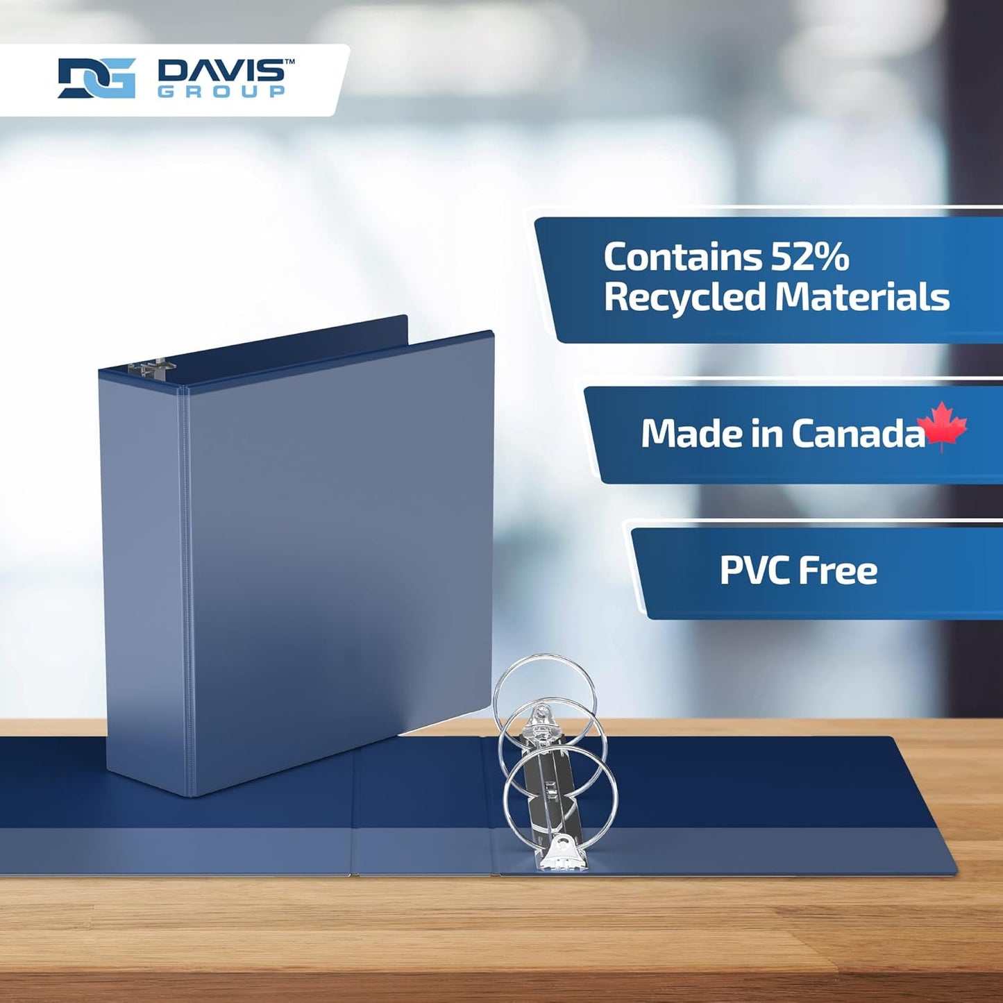 Easyview Premium 3-Ring Binders with Clear-View Covers and Round Rings, Binders for School or Office, 3 Inch, Pack of 6, Royal Blue