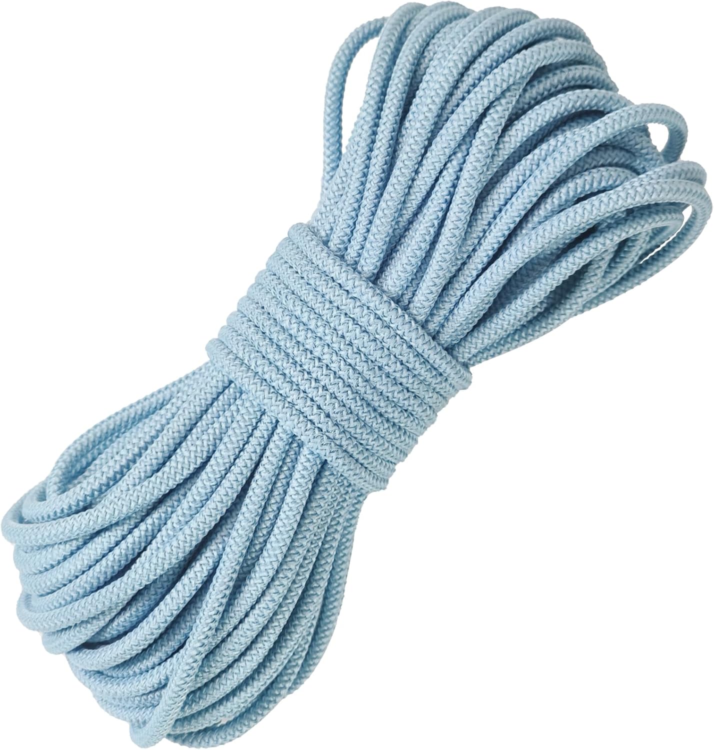 1/8 inch Non-Slip Elastic Band -3mm 15 Yards Soft Elastic Cord Stretch String Braided Thread for Sports Gear, DIY Crafts, Hair Bands, Shoelaces,Apparel Making & Camping Tie Down (Light Blue)