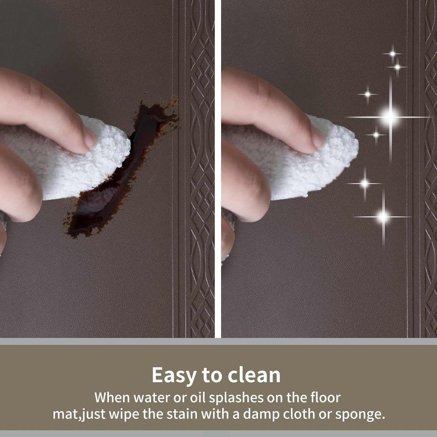 20x 42 Inch Extra Support Anti Fatigue Comfort Kitchen Mat, Waterproof Long Kitchen Runner, Non-Slip Standing Desk Mat, Commercial Pads for Offices, Home, Garages (Bordeaux Coffee, 20'' x 42'')