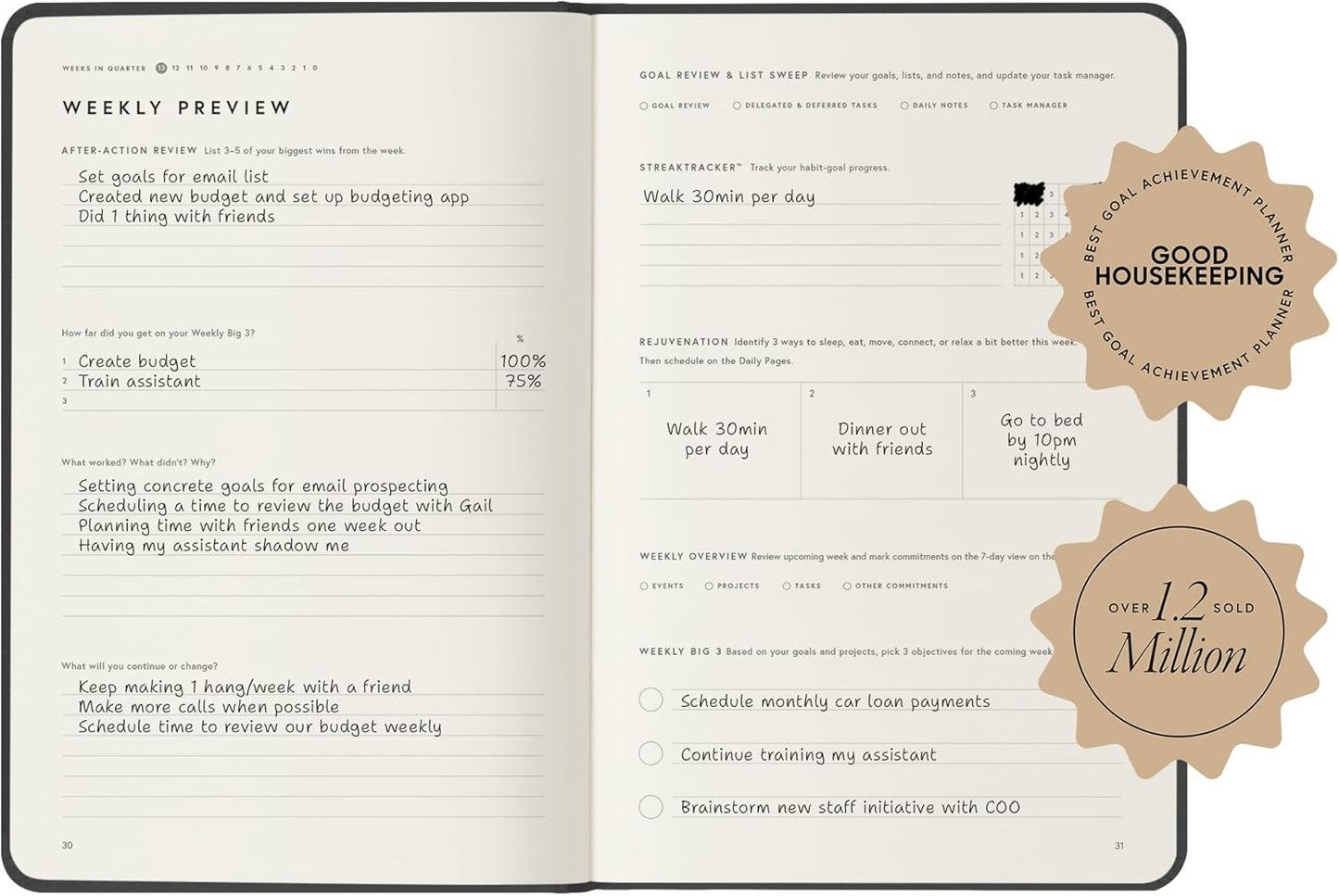 Full Focus Evergreen Linen Planner by Michael Hyatt - The #1 Daily Planner to Set Annual Goals, Increase Focus, Eliminate Overwhelm, and Achieve Your Biggest Goals - Hardcover