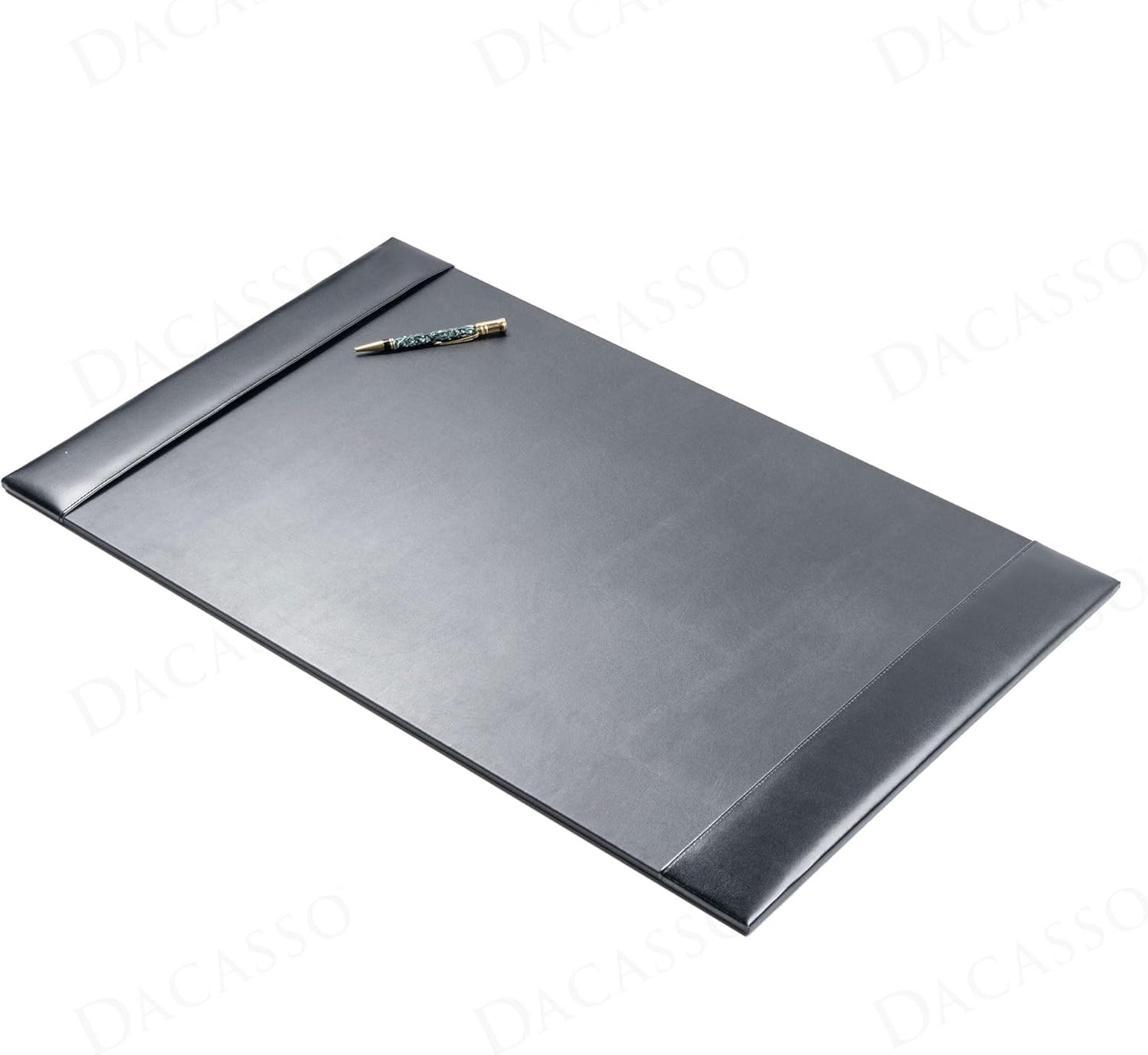 Dacasso Black 30" x 18" Desk Pad/Desk Mat/Desk Protector, Bonded Leather, 30.00 x 18.00 x 0.50 (PR-1403)