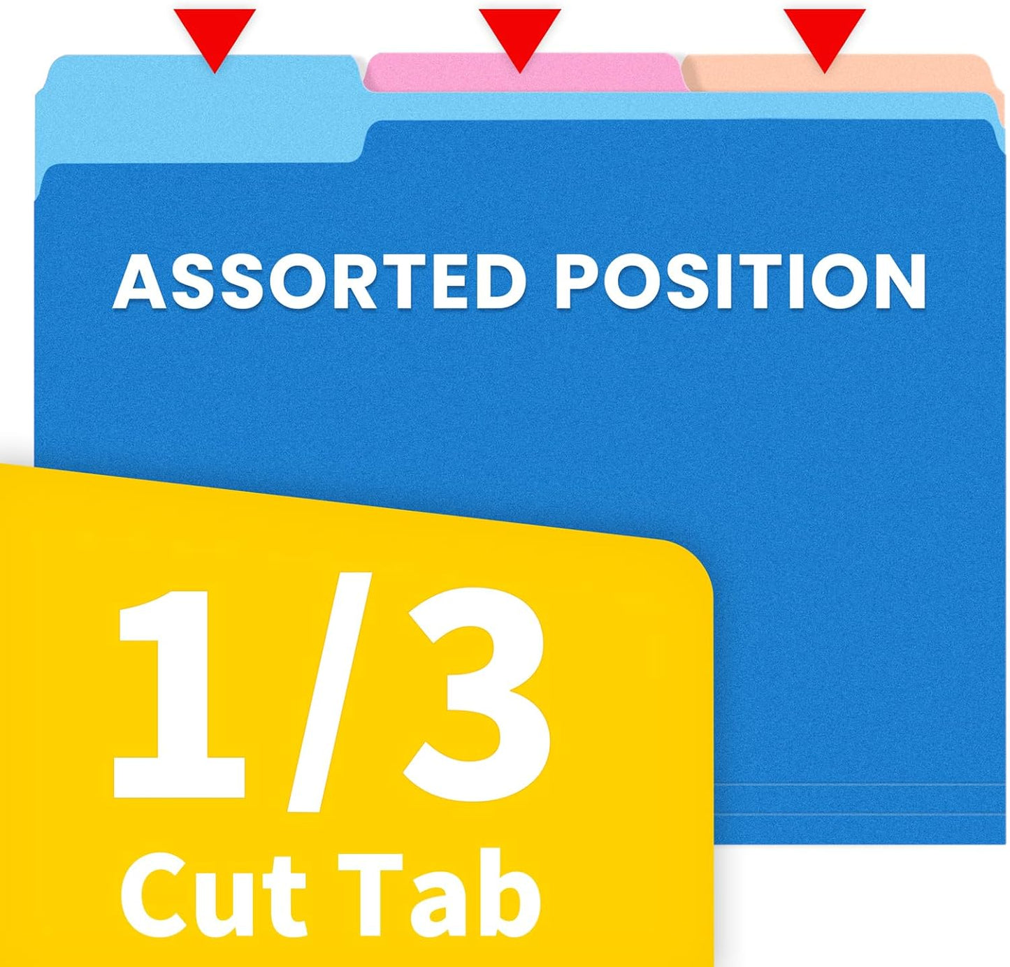 SUNEE File Folders, 100 Pack Manilla Folders 8.5 x 11, Colored File Folders Home Office School Supplies for Documents Files Paper, 5 Assorted Colors