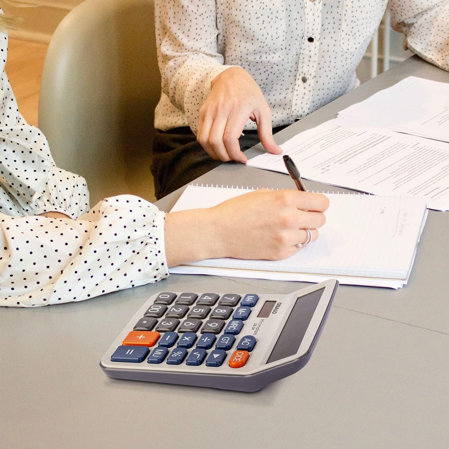 Desktop Calculator Extra Large 5-Inch Clear LCD Display 12-Digit Big Number Button Office Calculator with Auto Sleep Function (OS-5M)