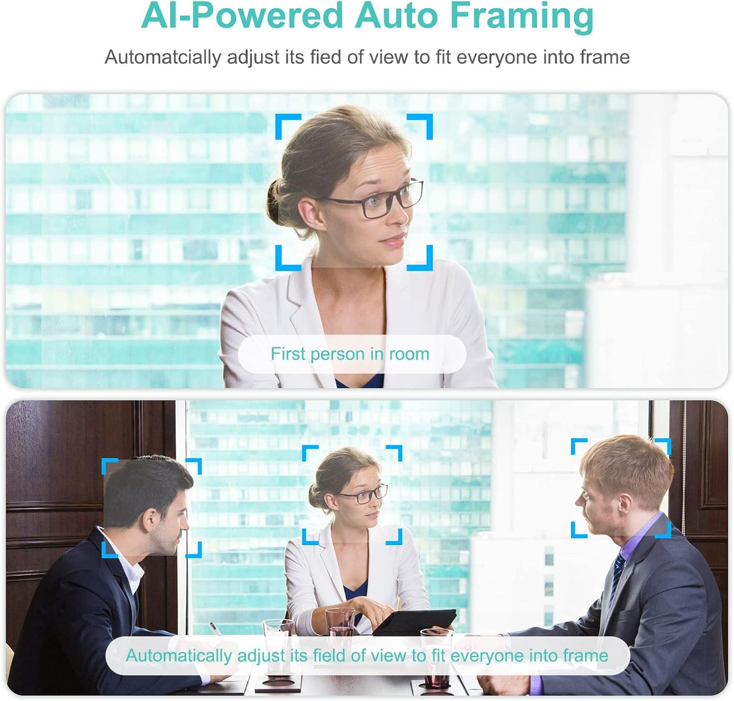 4K Pro Audio and Video Conference Room Camera with Remote Control for Windows TV, AI-Powered HD Webcam with Microphone & Speaker for Desktop Computer/PC/Monitor/Laptop/Teams/Zoom/Skype