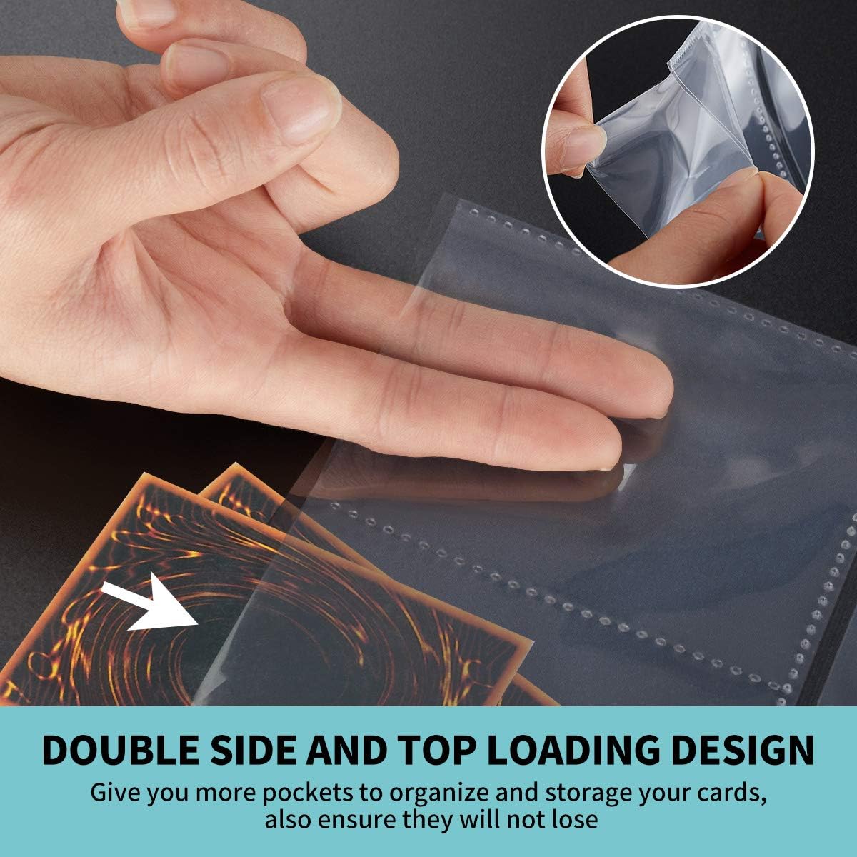 9 Pocket Page Protector - 648 Pockets Premium Double Side Trading Card Sleeves Pages for 3 Ring Binder, Standard Size Card Sheets Protectors