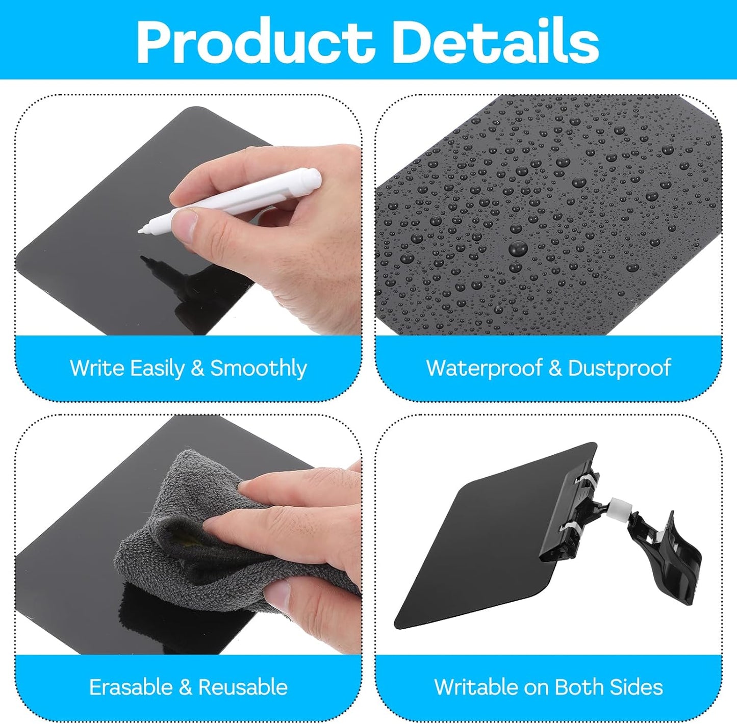 15Pcs Mini Plastic Chalkboard Sign with Clip, Double Head Sale Signs for Retail Store, Rotatable Price Display Sign Clips Black Clip On Sign Holder for Stores Business Exhibition Supermarkets