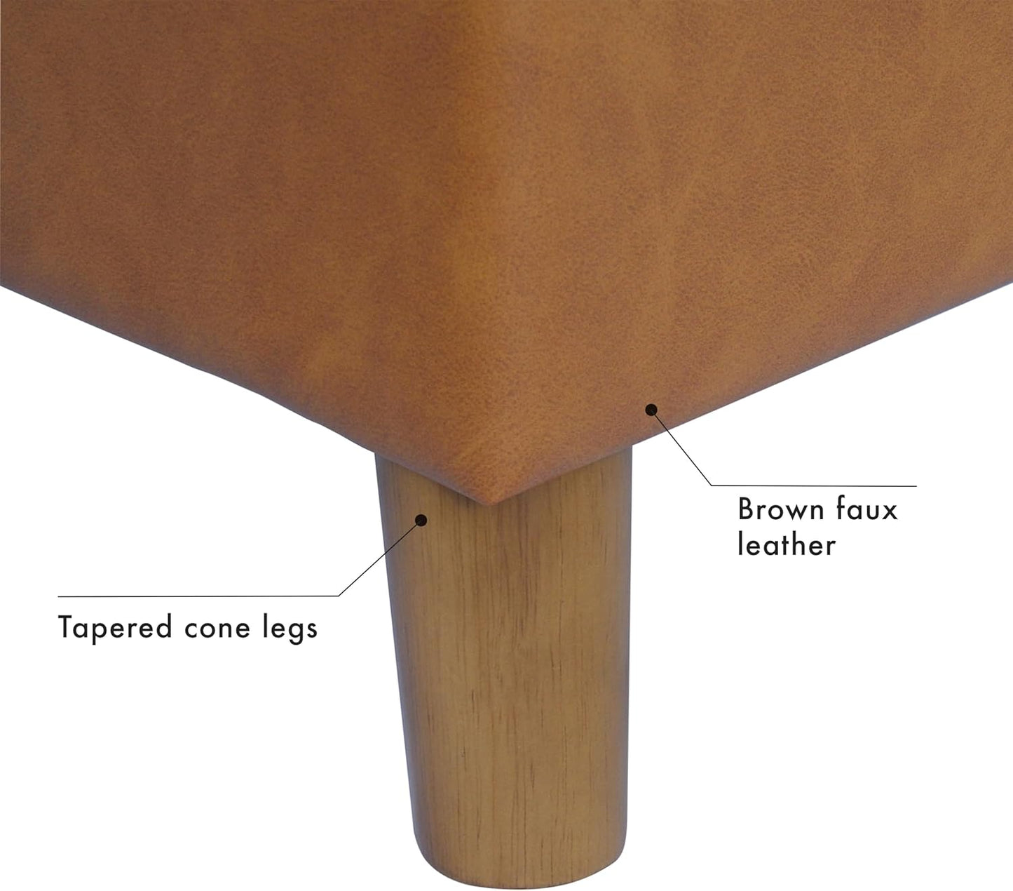 Home Decor | Dinah Collection Modern Storage Ottoman | Ottoman with Storage for Living Room & Bedroom(Carmel Faux Leather)