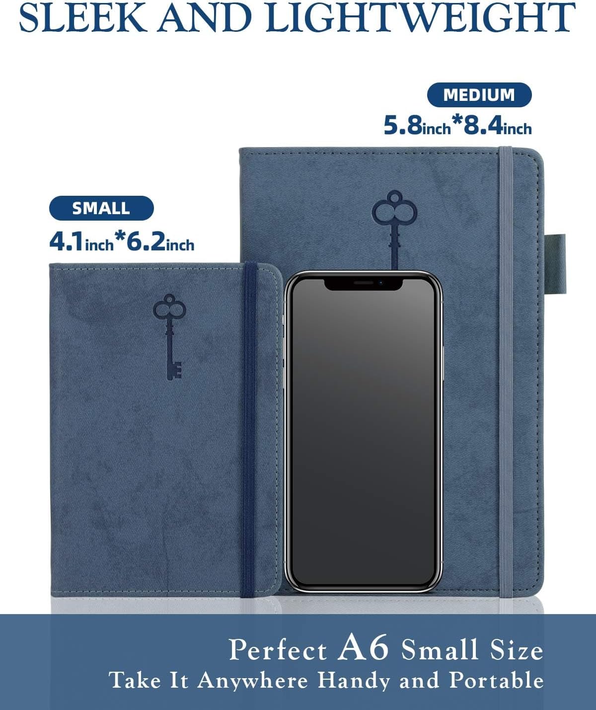 Password Keeper Book with Colorful Alphabetical Tabs, Hardcover Password Log-book for Internet Password and Website Address, 5.8"×8.4" Password Notebook for Home Office (Denim Blue, Medium (5.8 x 8.4 Inch))