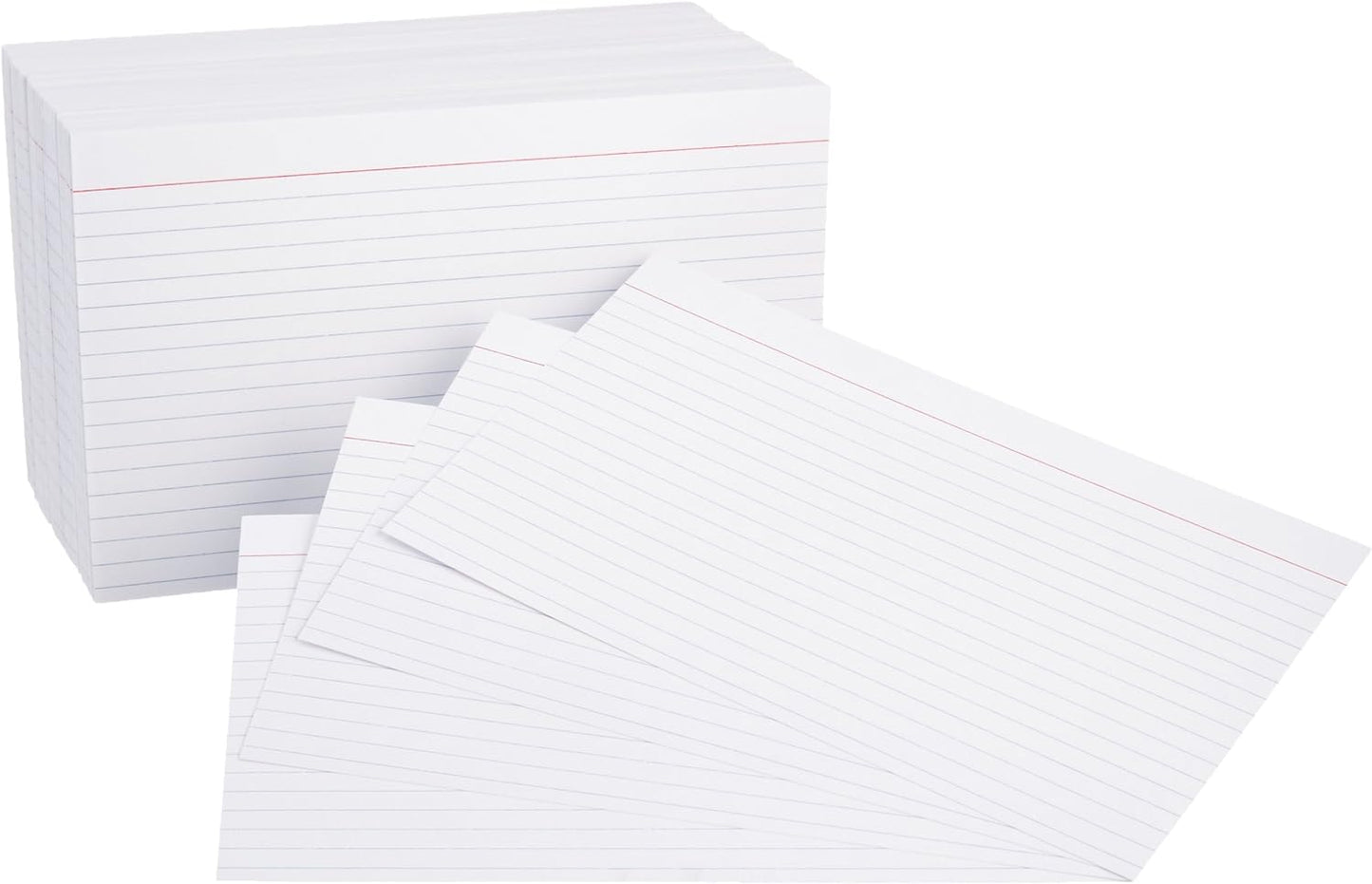 Amazon Basics Ruled Lined Index Note Cards, 500 Count, 5 Pack of 100, White, 5 in x 8 in