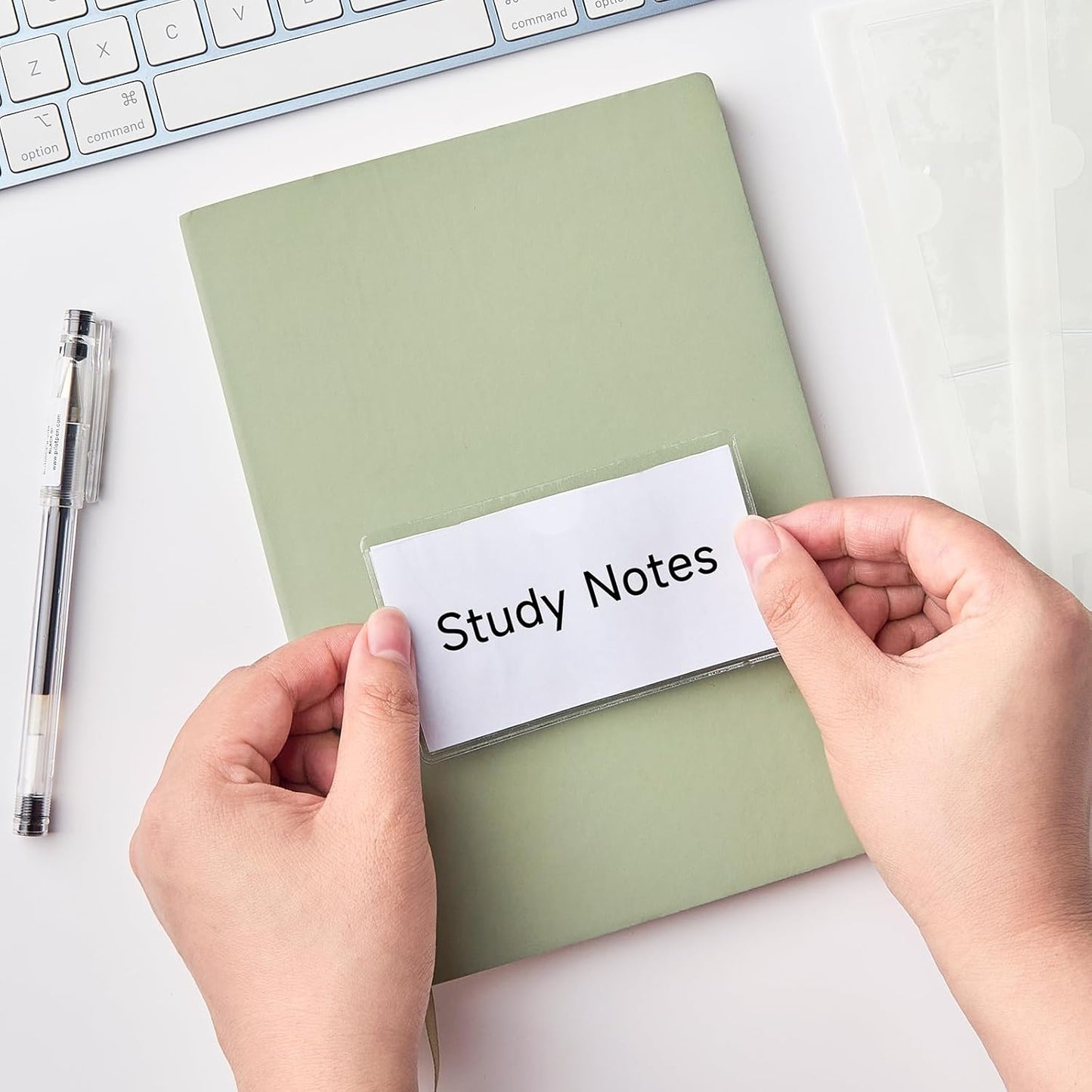 36Pcs Adhesive 2" x 3.5" Index Card Pockets, Clear Label Holders with Top Open for Loading, Plastic Pocket Sleeves for Organizing Storage Bins, Library Cards, Shelves