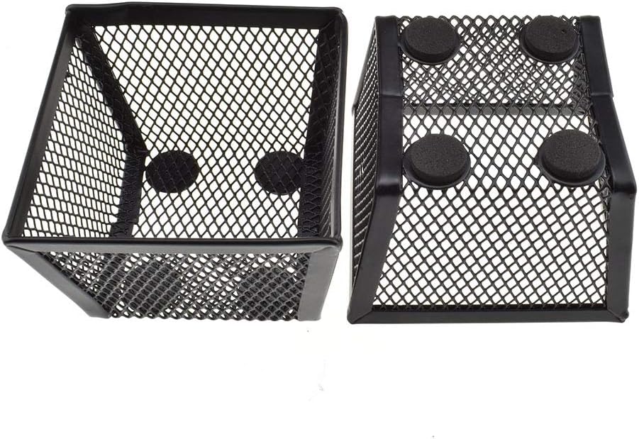 HAHIYO Stackable Paper Clip Mesh Holder cup 2.2" Height 2 Pack Black Sturdy PaperClip Holder Container for Desk Drawer Organizer Collection for Home Office School Soft Foam Feet No Sharp Edges