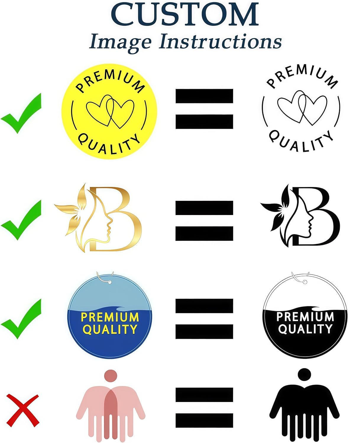 Custom Logo Stamp Personalized Image Self-Inking Stamper - Custom Business Logo Text - Different Sizes - 5 Ink Color Options