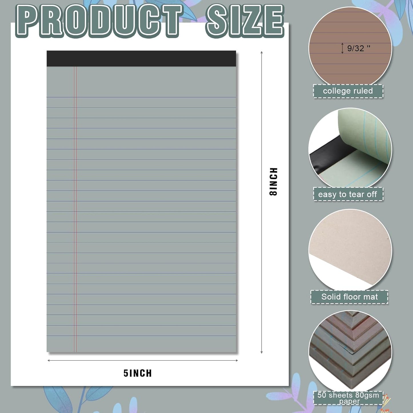 Lincia 24 Pcs 12 Pcs 5" x 8" Small Legal Pads Colored Lined Note Pads Narrow Ruled Writing Notepads 50 Sheets Per Micro Paper Notebook Lined and Perforated for College Office Supplies (Fresh Colors)