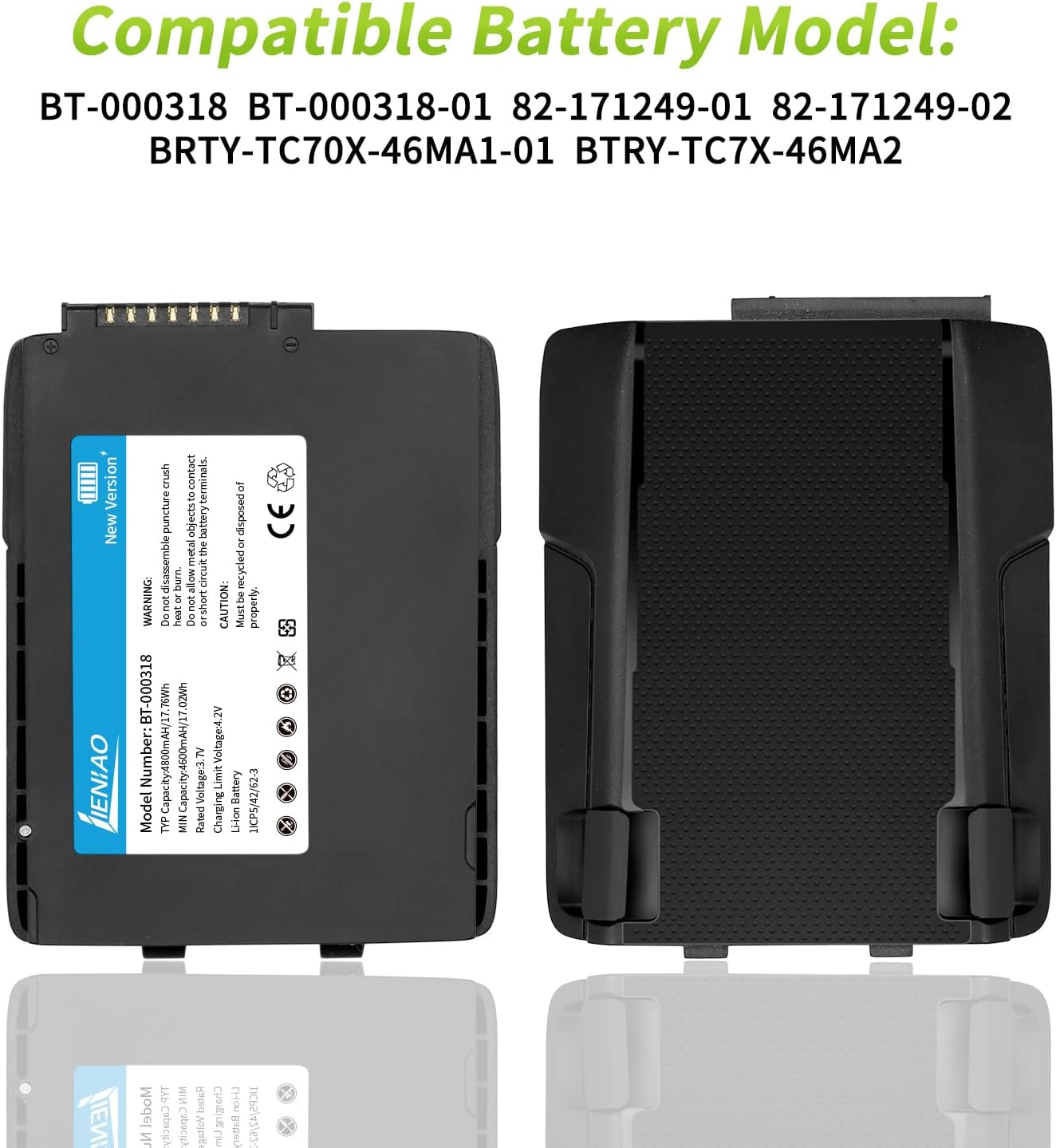 15 Pack for Zebra Scanner Battery TC77 BT-000318 [New Version 4800mAh] for Zebra TC77 Battery TC70 TC70x TC72 TC75 TC75x TC700H TC700K TC77HL TC720L Barcode Scanner BT-000318-01