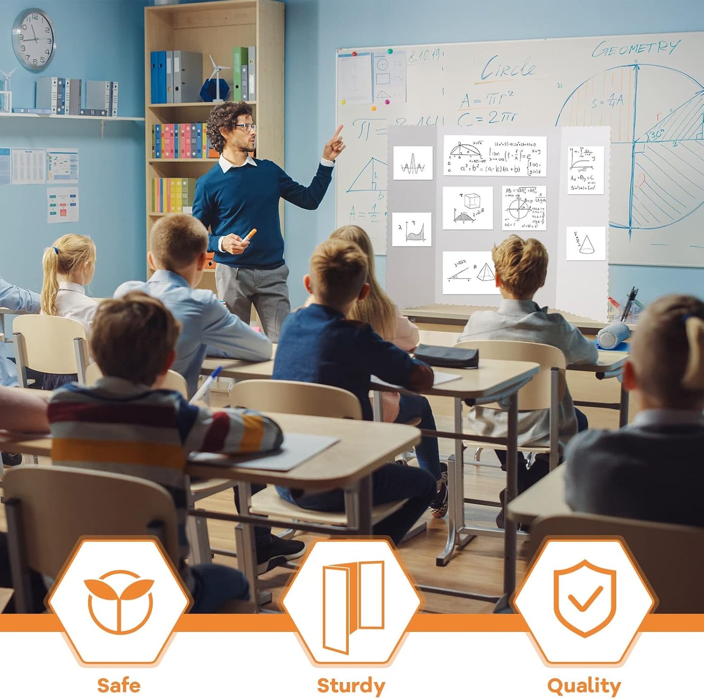 Ctosree 18 Pcs Tri Fold Poster Board Bulk, Lightweight Presentation Board, Science Fair Project Display Paperboard, Single Wall(48 x 36 Inch,White)