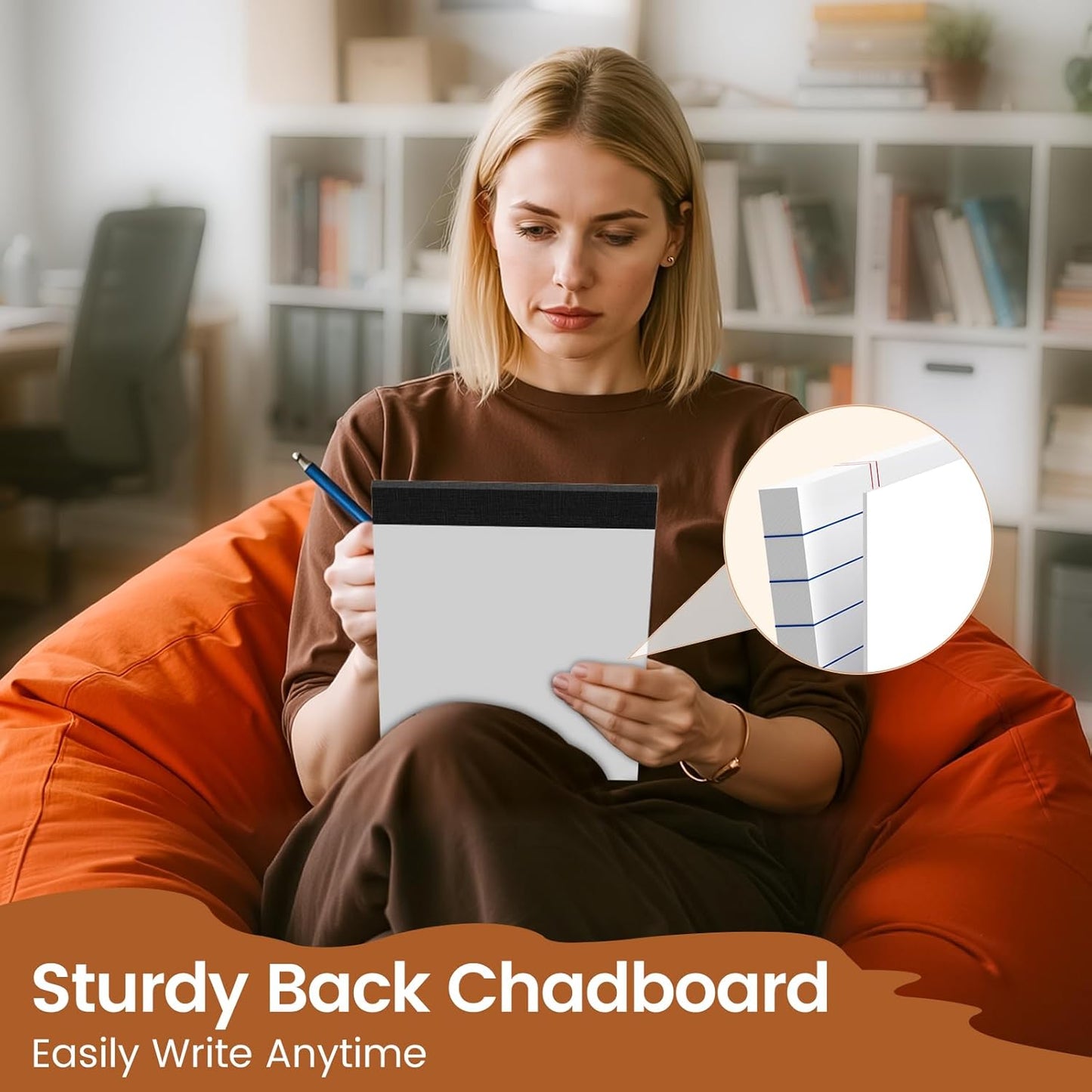 Legal Pads 8.5 X11, Narrow Ruled Notepads, 12 Pack, 50 Sheet/Pad, White Legal Pads, Tear Off Notepad, Perforated Writing Pad, Notebook Paper College Ruled, Notepads for Office Home School, Notepad