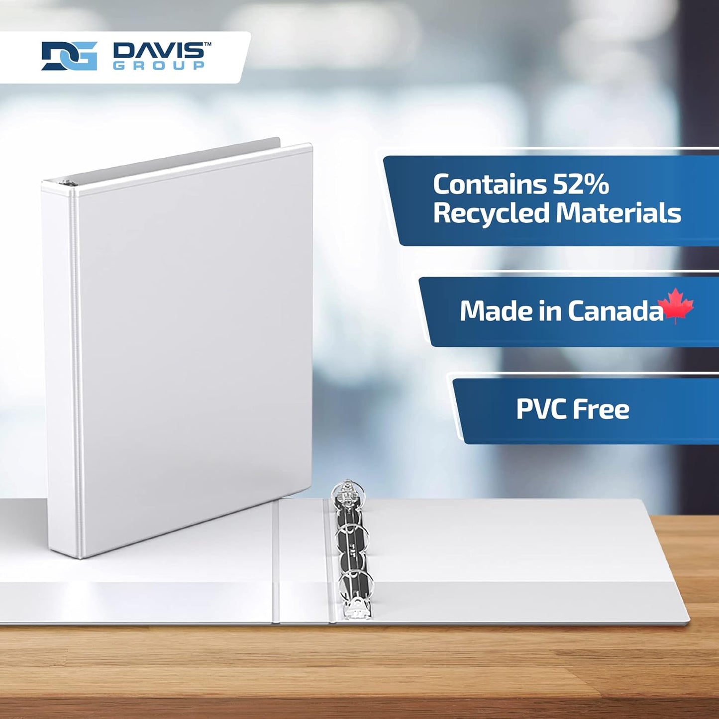 Easyview Premium 2-Inch Binders with Clear-View Covers, 3-Ring Binders for School, Office, or Home, Colored Binder Notebooks, Pack of 12, Round Ring, White