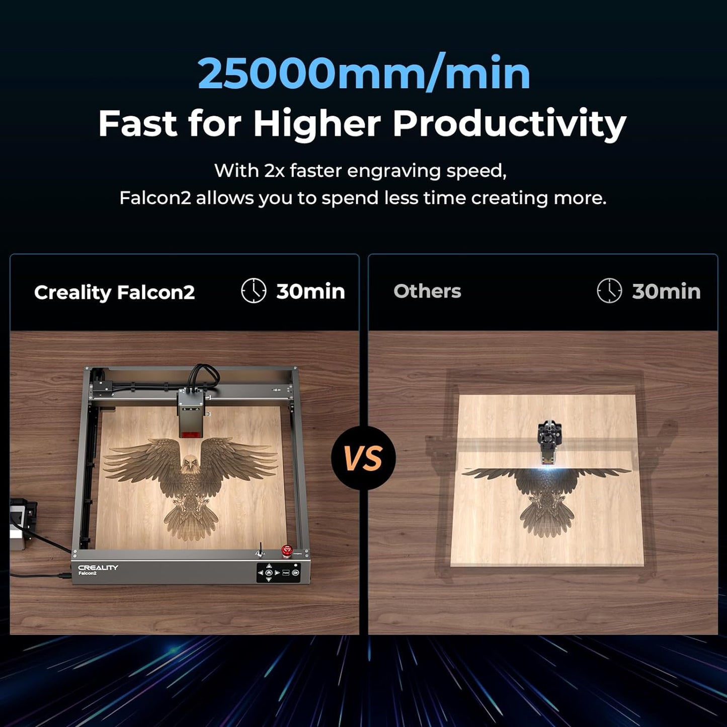 Creality Laser Engraver 22W Output, 120W High Power Laser Engraving Machine, CNC Laser Cutter and Engraver Machine for Metal and Wood, Paper, Acrylic, Glass, Leather etc, 17" x 16"