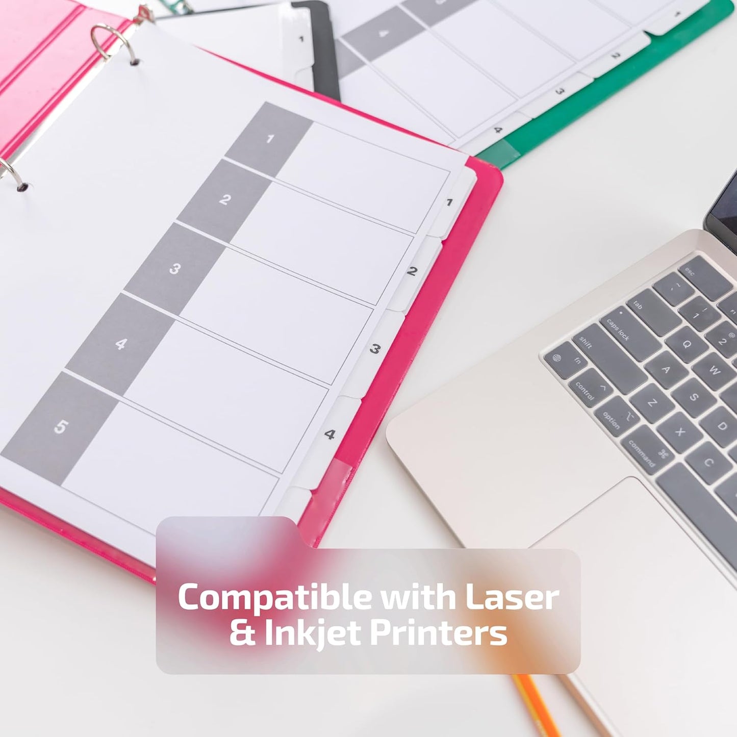 Davis Group 1-5 Index Tab Dividers for 3 Ring Binders, Customizable Table of Contents, 6 Sets