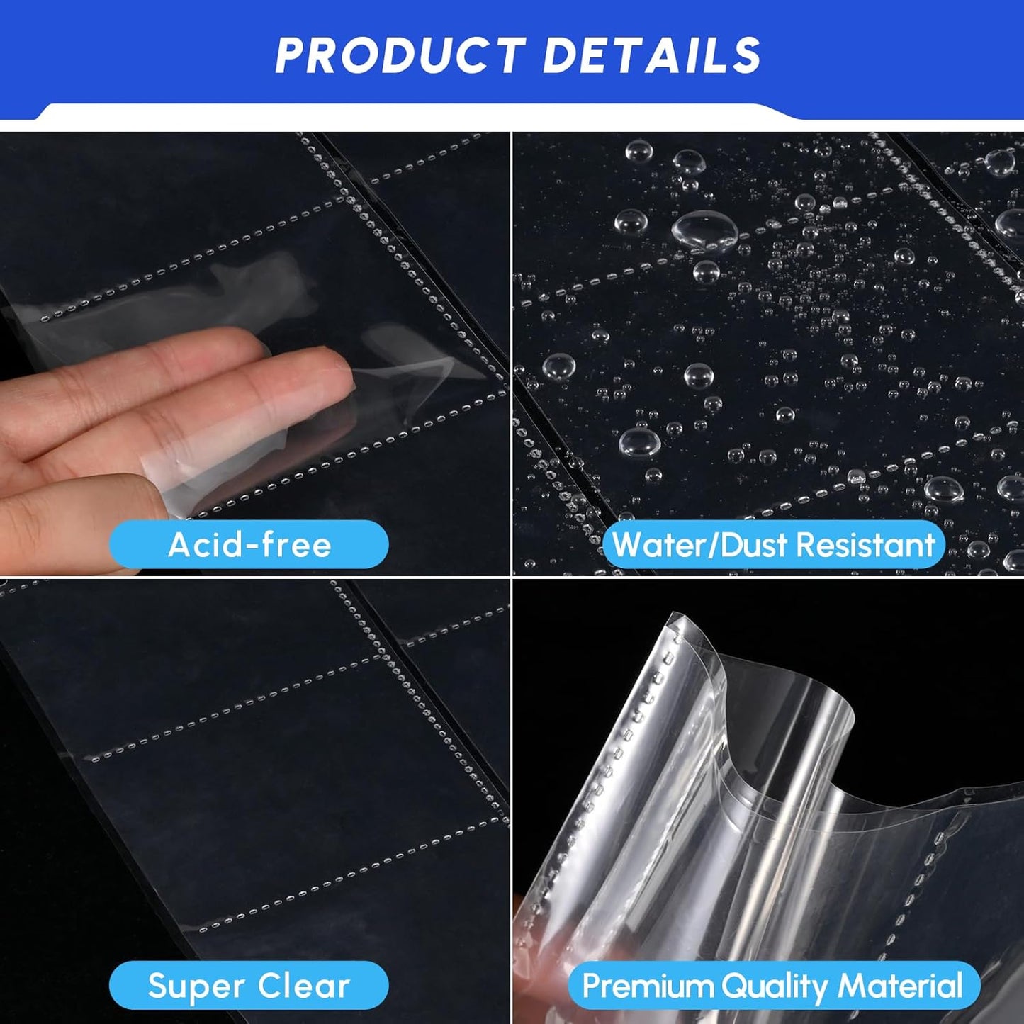 200 Pack 9 Pocket Trading Card Sleeve Pages,Page Protectors Card Sleeves Binder Sheets for 3 Ring Binder,Card Binder Sleeves for Baseball, Football, Game Sport Business Cards