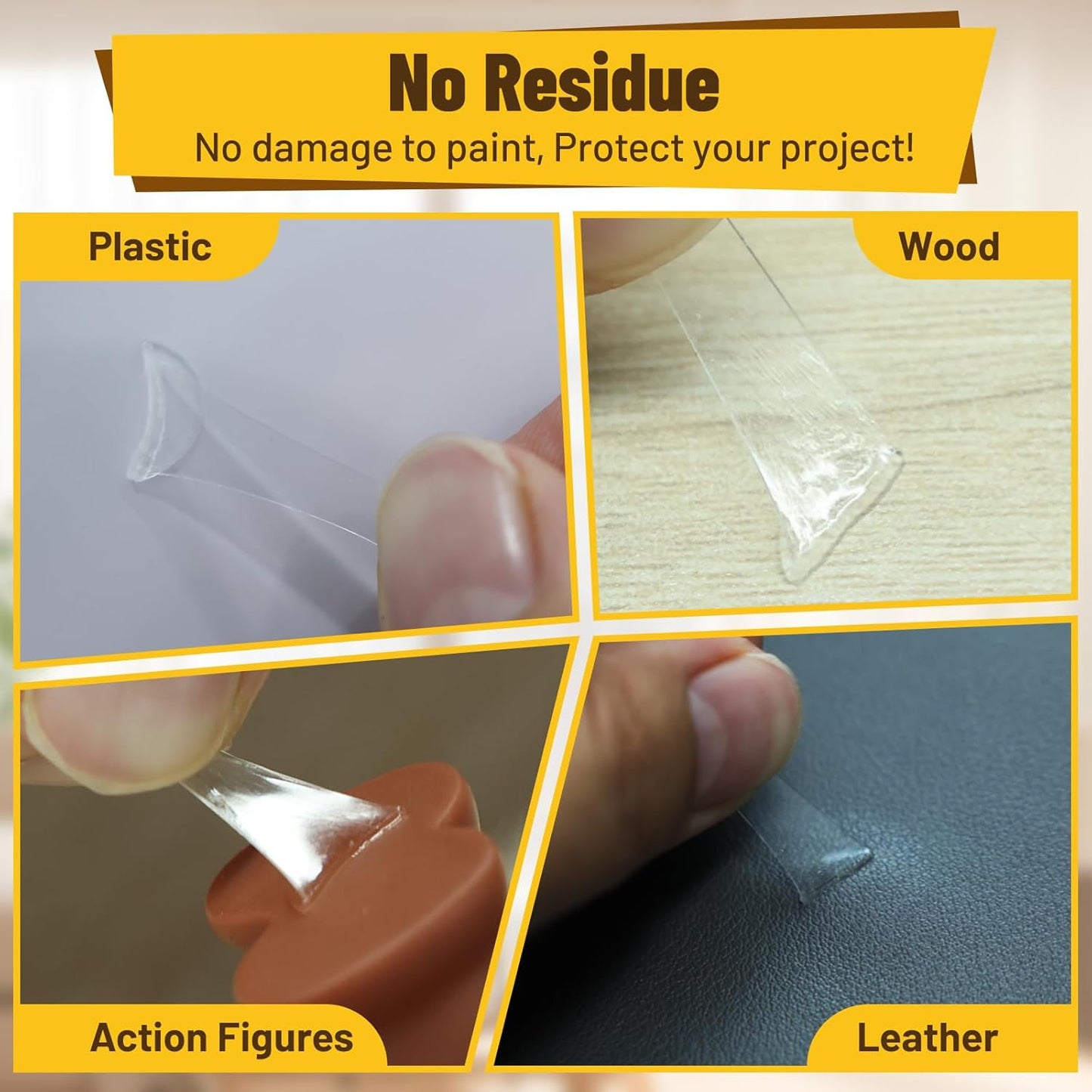 180 Pcs Removable Mounting Putty, Strong Double Sided Glue Adhesive Dots Clear Museum Sticky Tack for Action Figures Wall Hanging No Residue, 3/8"