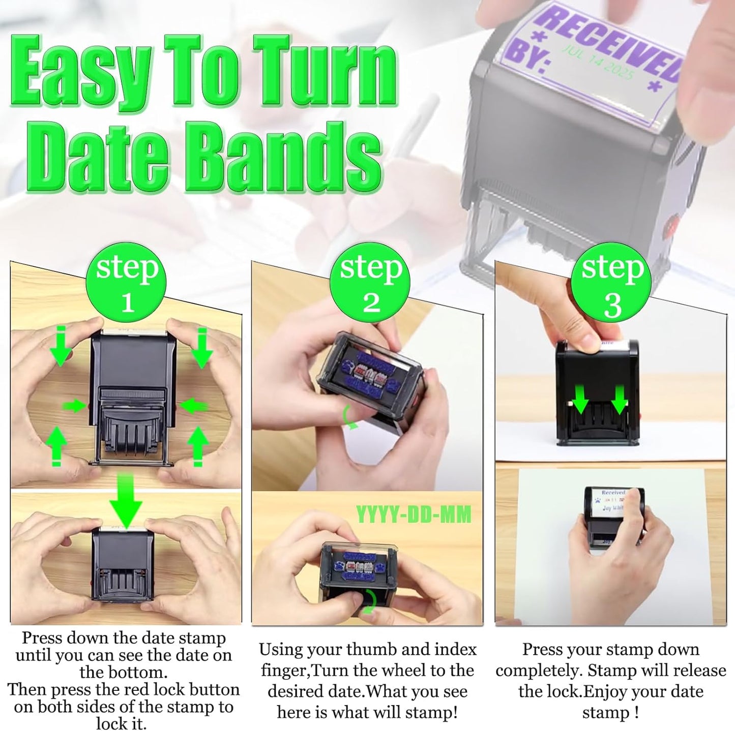 Custom-Teacher-Stamps with Date Self Inking Parent Name Signature Stamps with Date Personalized to The Parents or Guardian of Stamp with Date for Teacher Grading (Parent Name Stamp)