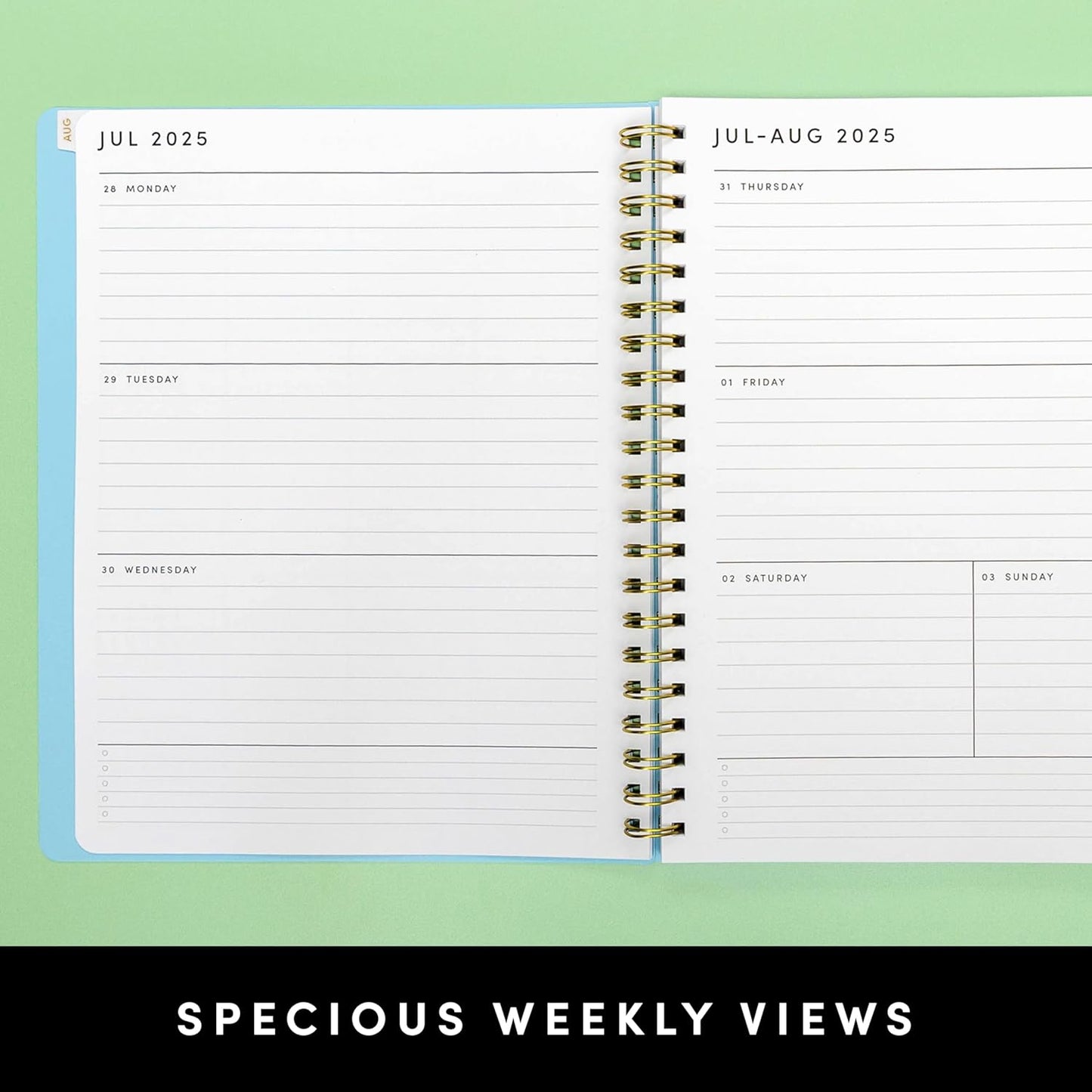 PAPERAGE 17 Month Academic Planner 2025-2026, Weekly & Monthly Spreads, August 2025 - December 2026, Large (8.5 in x 11 in), Lavender