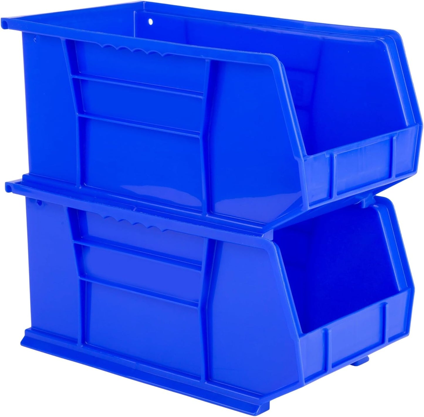 Hudson Exchange 15" x 8" x 7" (6 Pack) Plastic Stackable Storage Bin and Hanging Container, Blue
