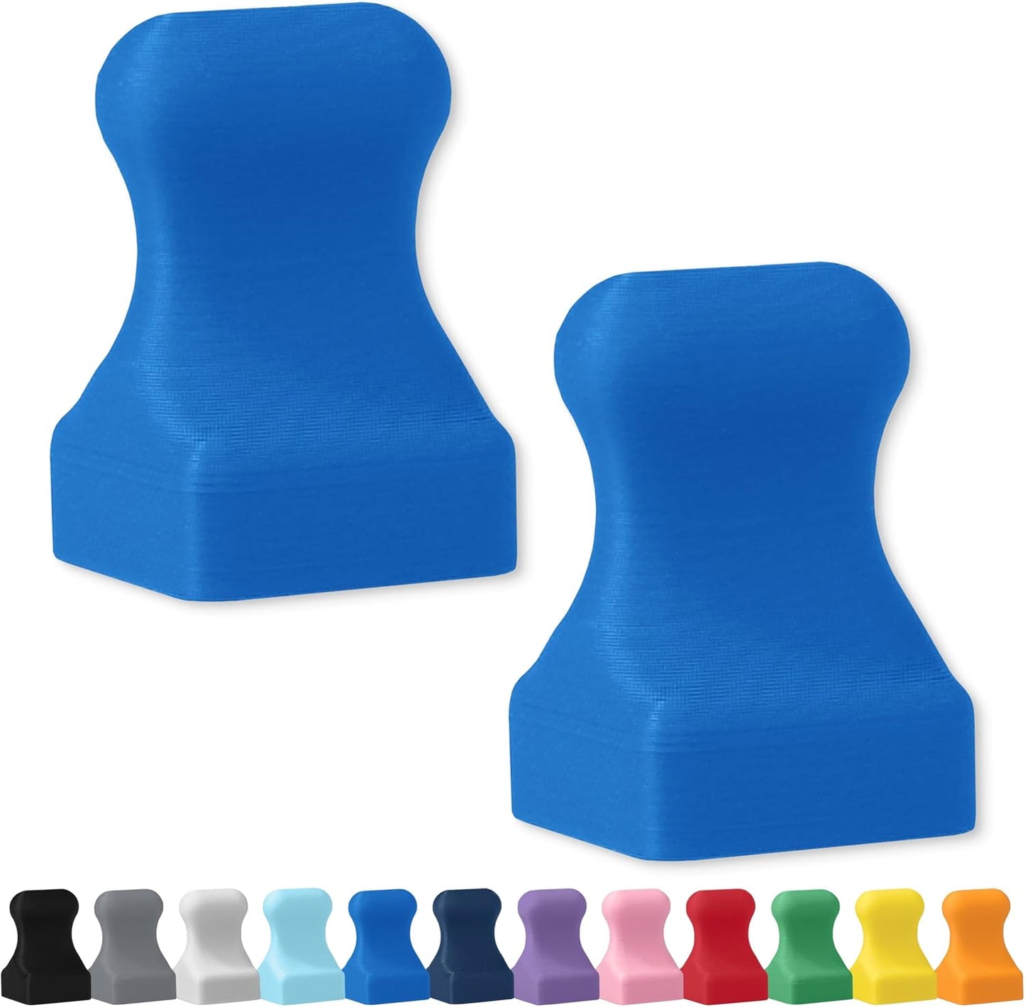 Glassboard Studio MiniPawn Magnet - Strong Neodymium Rare Earth Magnets for Fridge, Whiteboard, Locker & Magnetic Glassboards - Ideal for Crafting & Office Use - Strong Fridge Magnets (Cobalt Blue, 2)