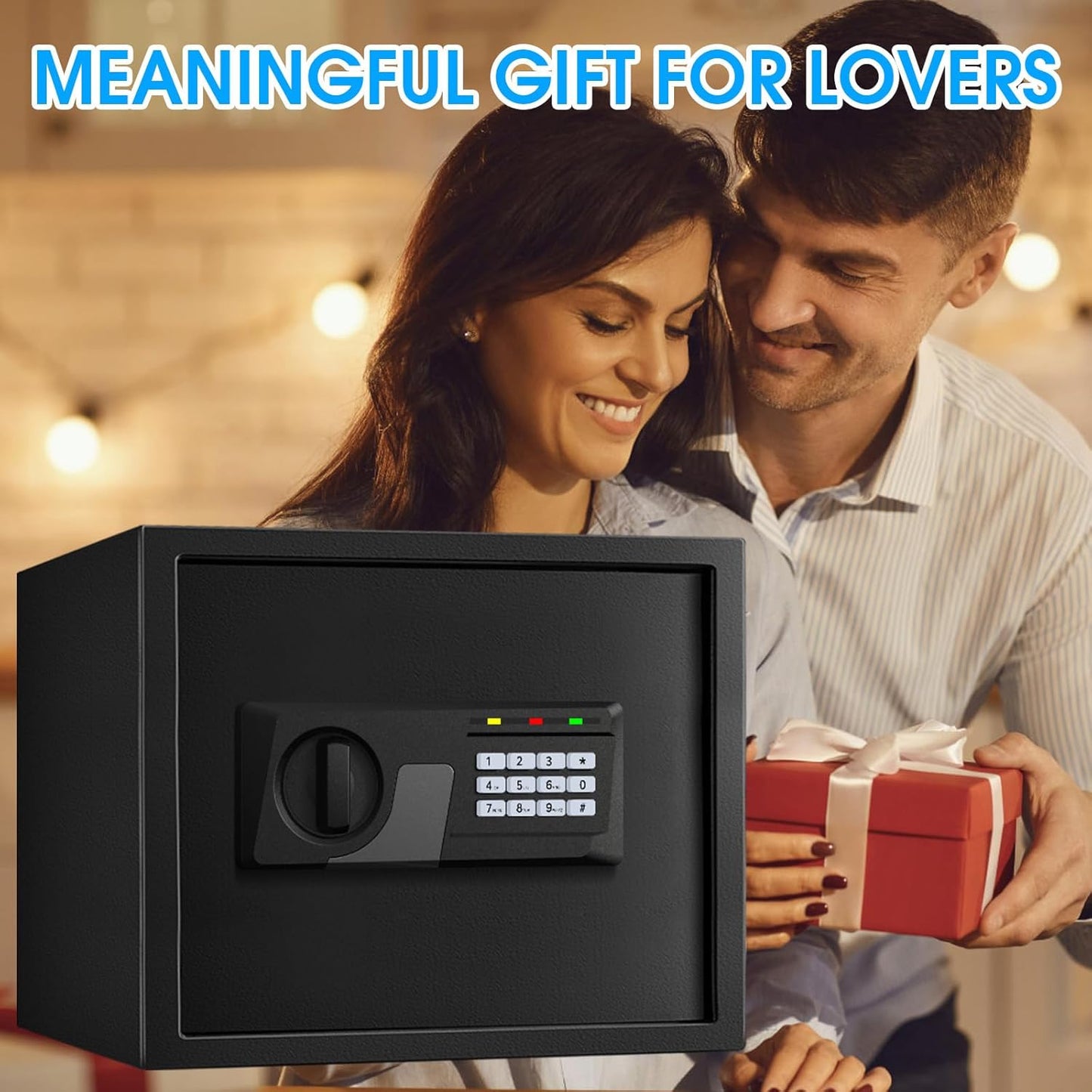 1.6 Cuft Fire proof Safes for HOME USE, Anti-Theft Digital Security Safety Box with Programmable Keypad and Spare Keys, Home Safes Fireproof Waterproof for Money Medicine Document Valuables