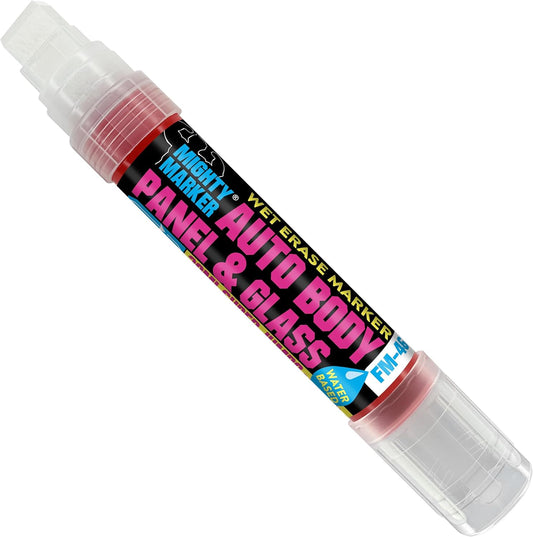 FM-46 Auto Body and Glass Super Jumbo Paint Marker, No-Ghost Formula, Water-Resistant, Valve Action, Removable, Water-Based, 30ml Capacity, Made in USA, Red 3 Pack